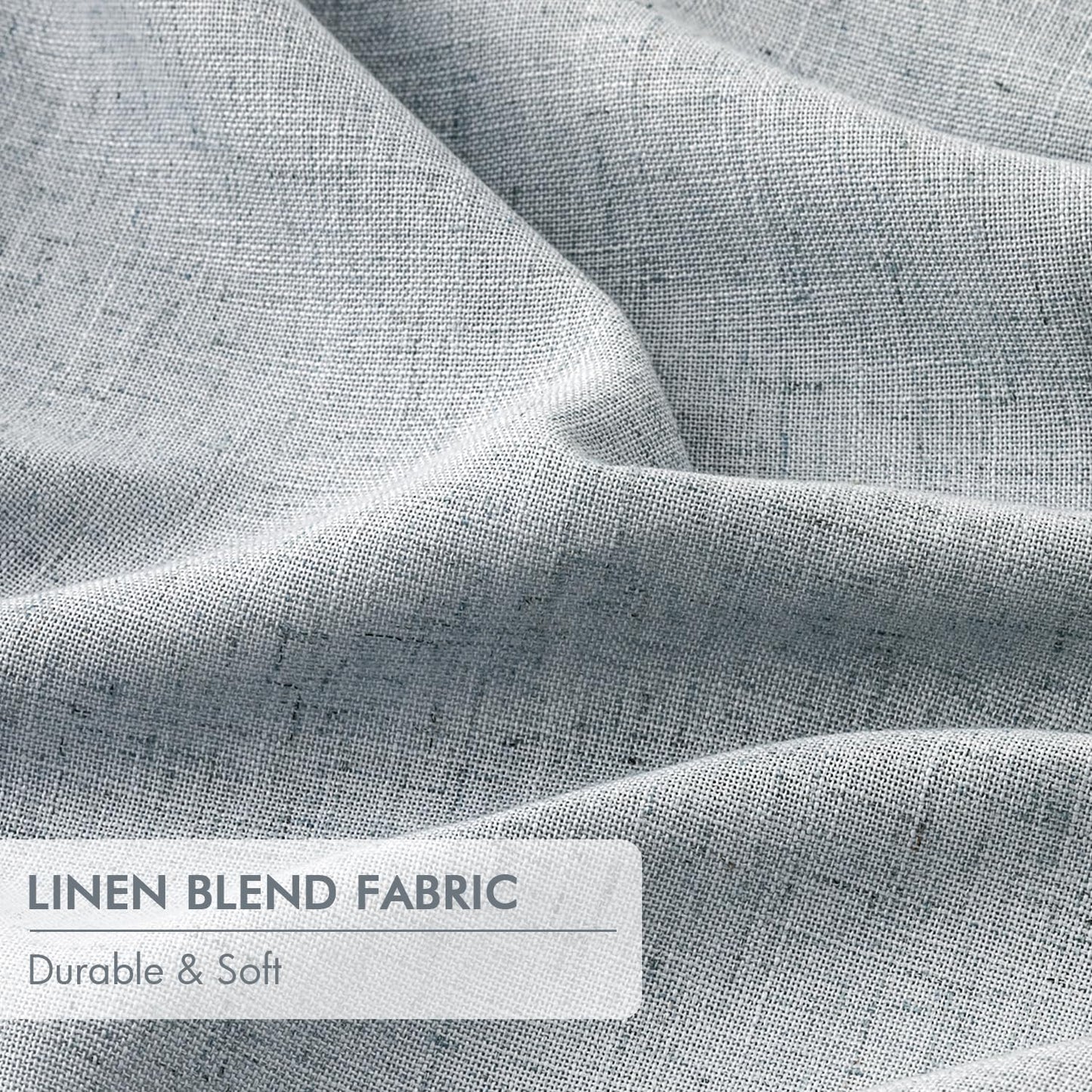 MIULEE Blackout Linen Curtains 96" 2 Panels