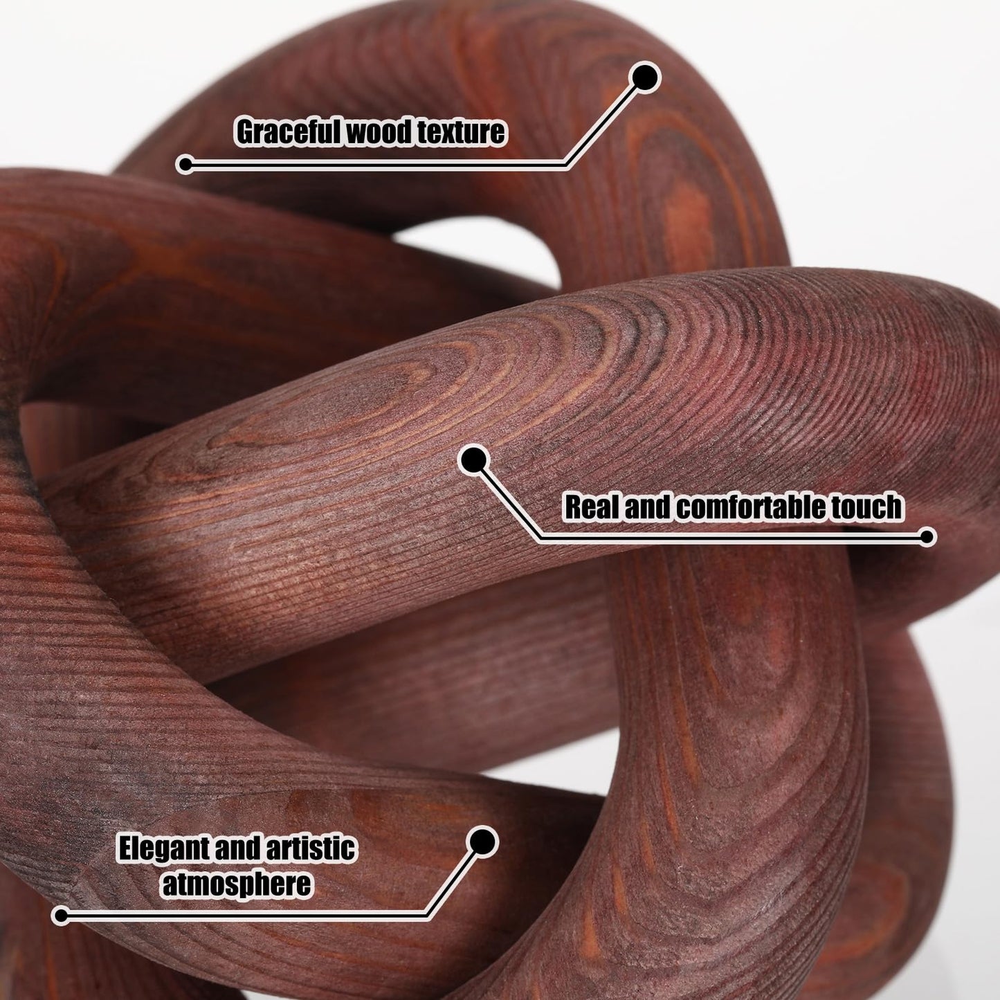 Yalikop Wood Knot Decor, White