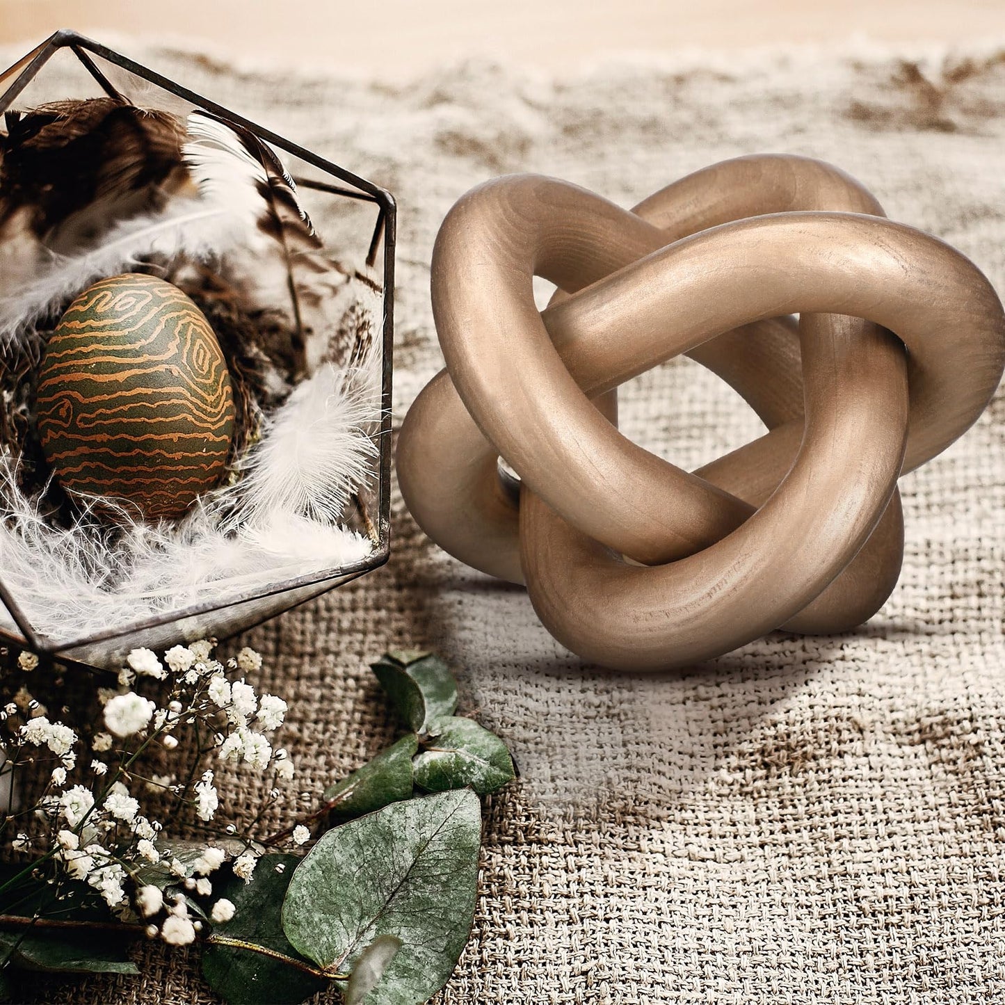 Yalikop Wood Knot Decor, White