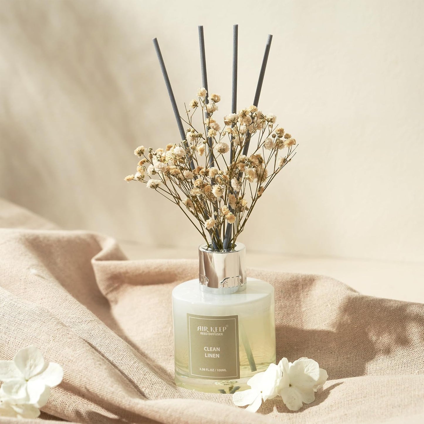 Airkeep Reed Diffuser Set 100ml, Clean Linen