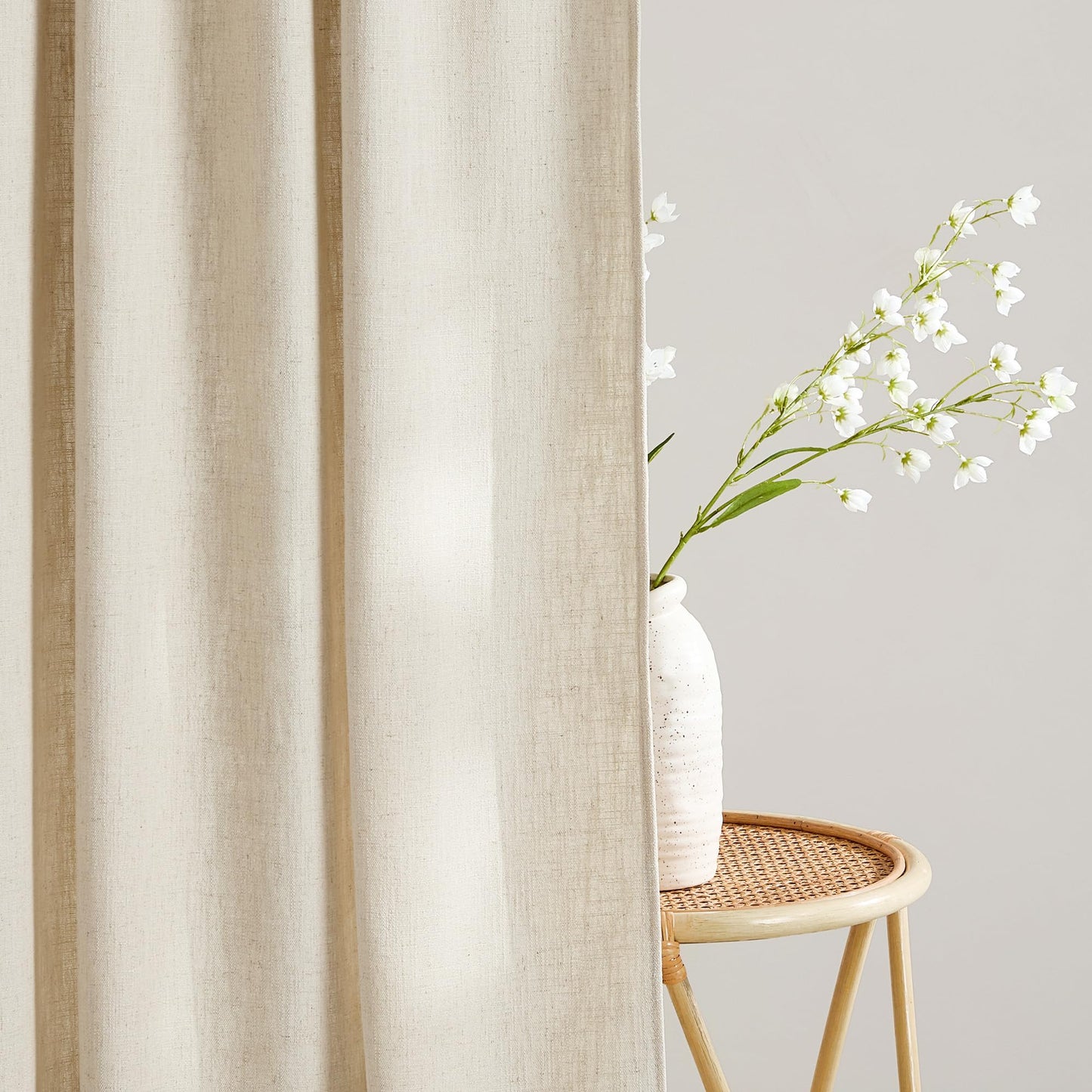 NICETOWN Linen Curtains 52x108" 2 Panels