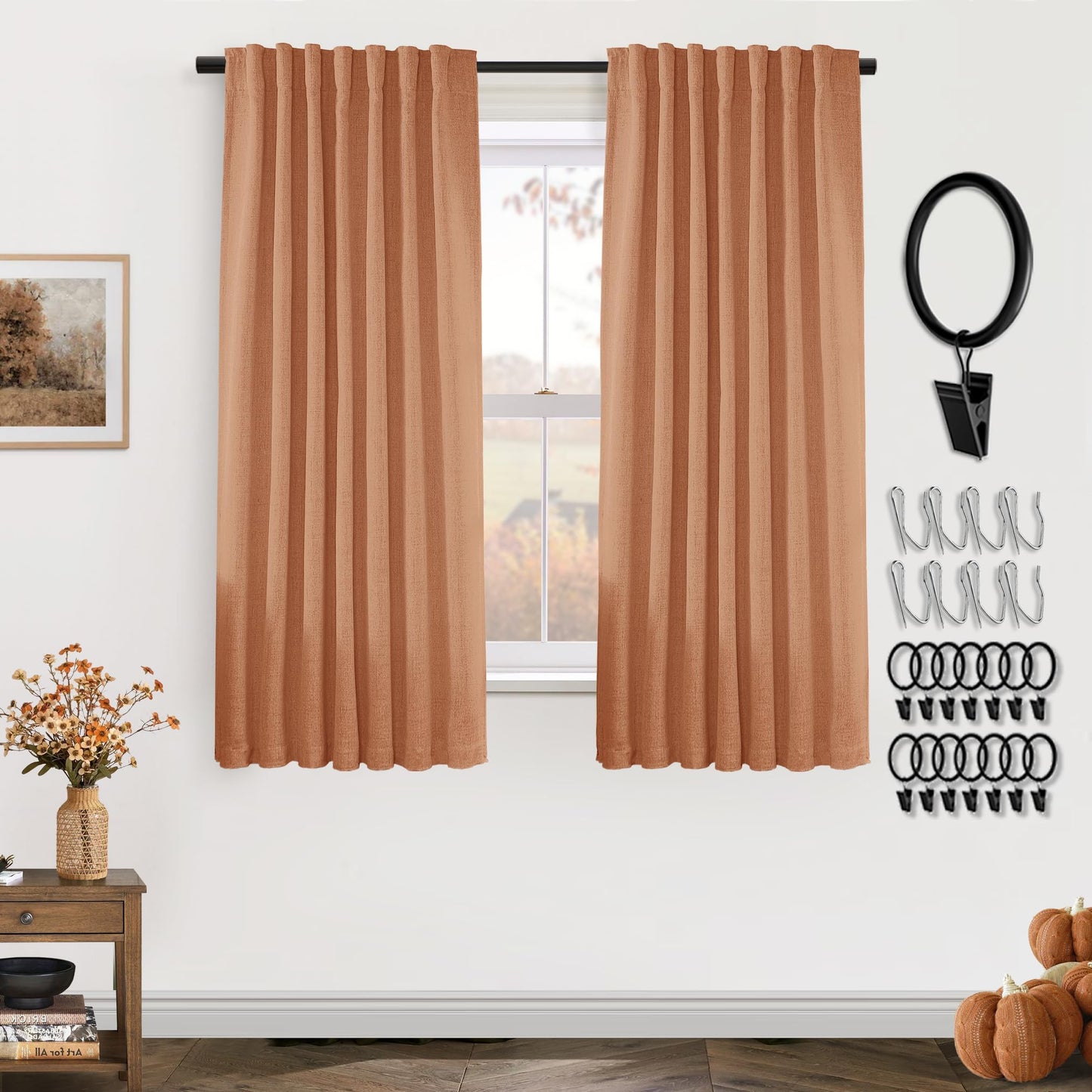Boho Blackout Curtains Cream 70x90, 2 Panels
