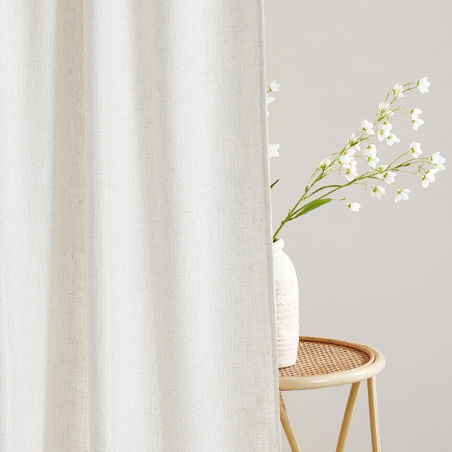 NICETOWN Linen Curtains 52x108" 2 Panels