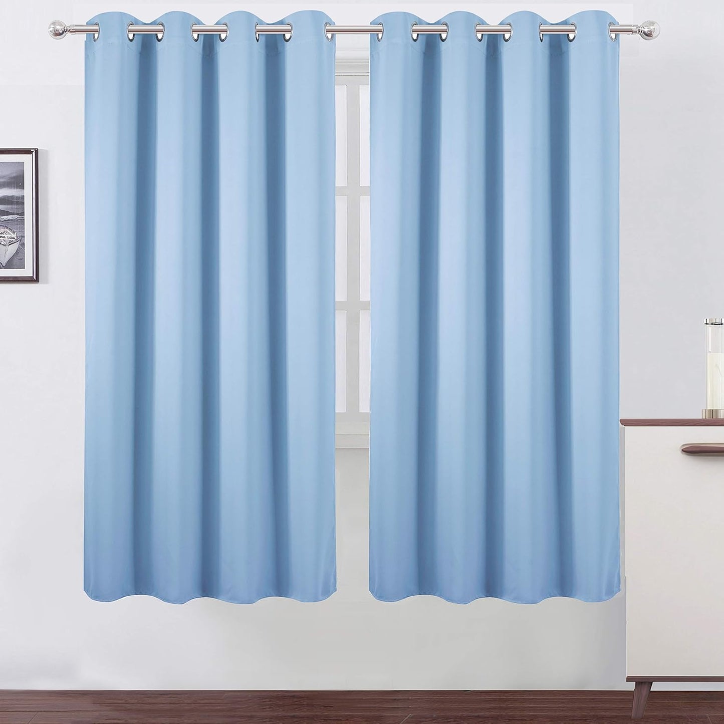 LEMOMO Blackout Curtains 52x84" Black, 2 Panels