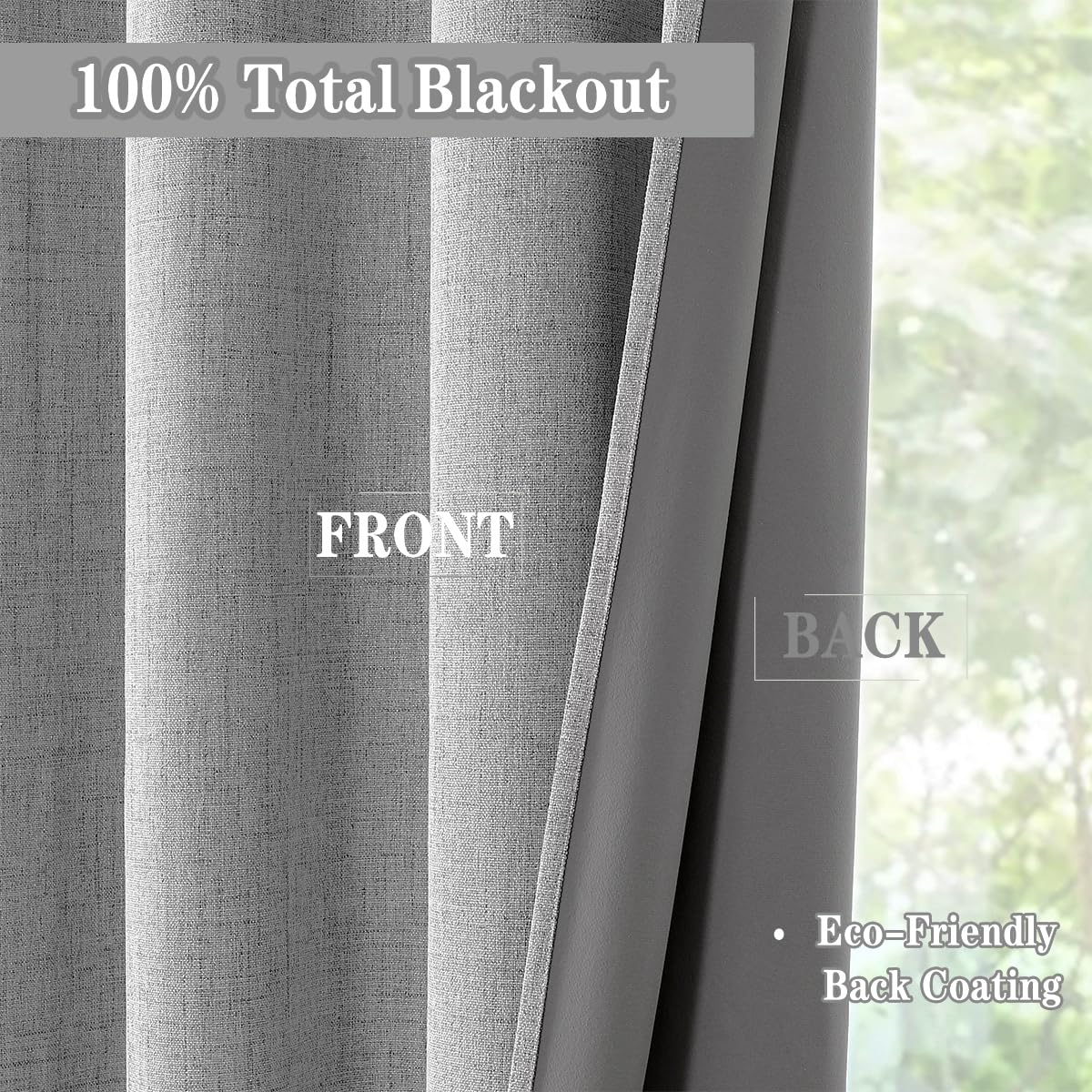 Urban Lotus Blackout Curtains 52x84" Beige, 2 Panels