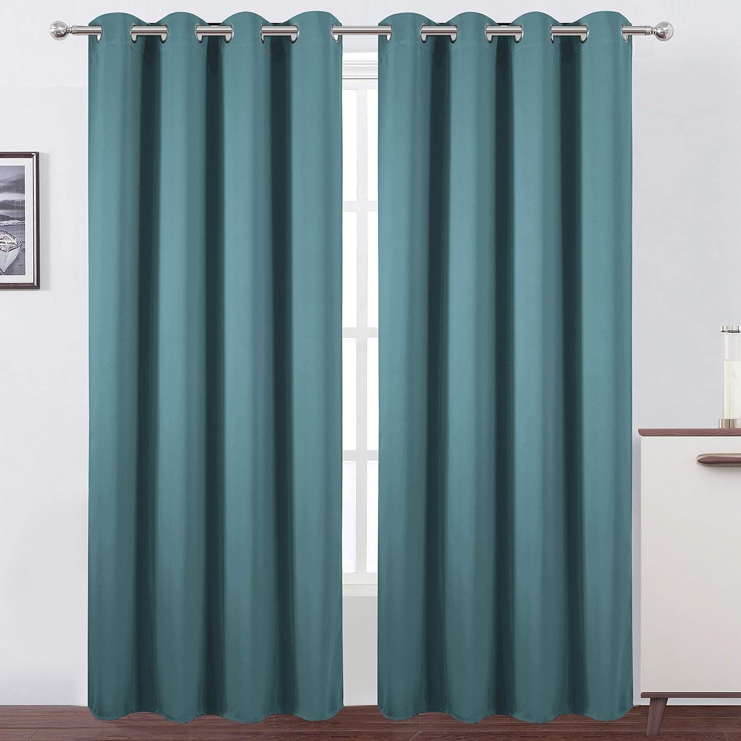 LEMOMO Blackout Curtains 52x84" Black, 2 Panels