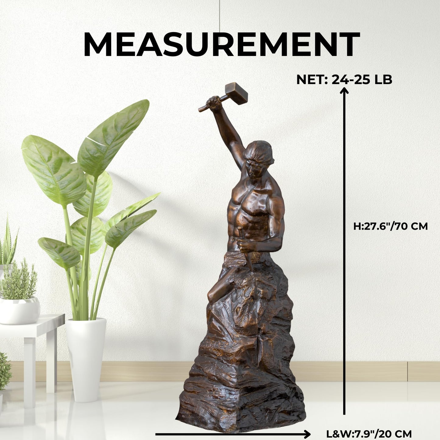 Bronze Self-Made Man Statue 18.5"
