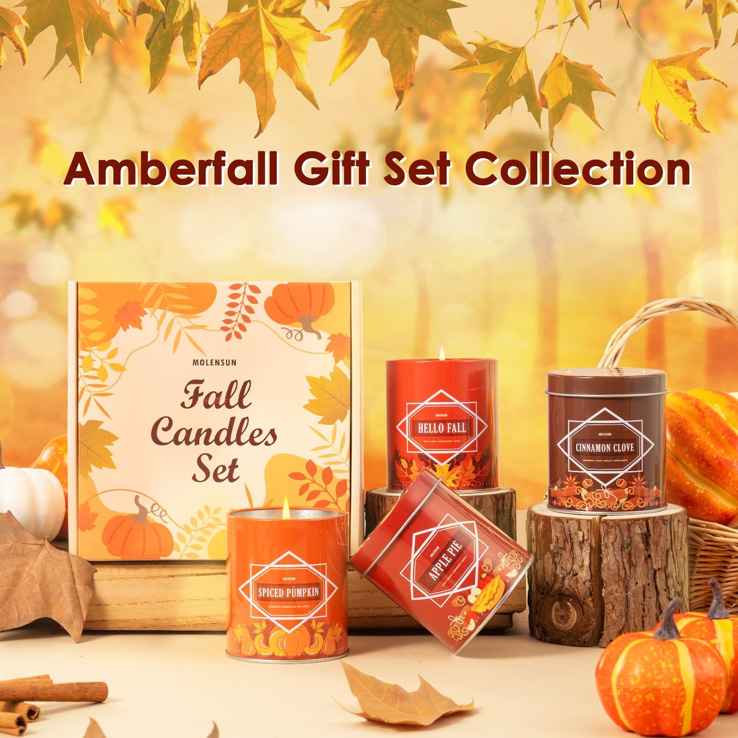 Fall Candles – 36oz (4×9oz) Soy Candles