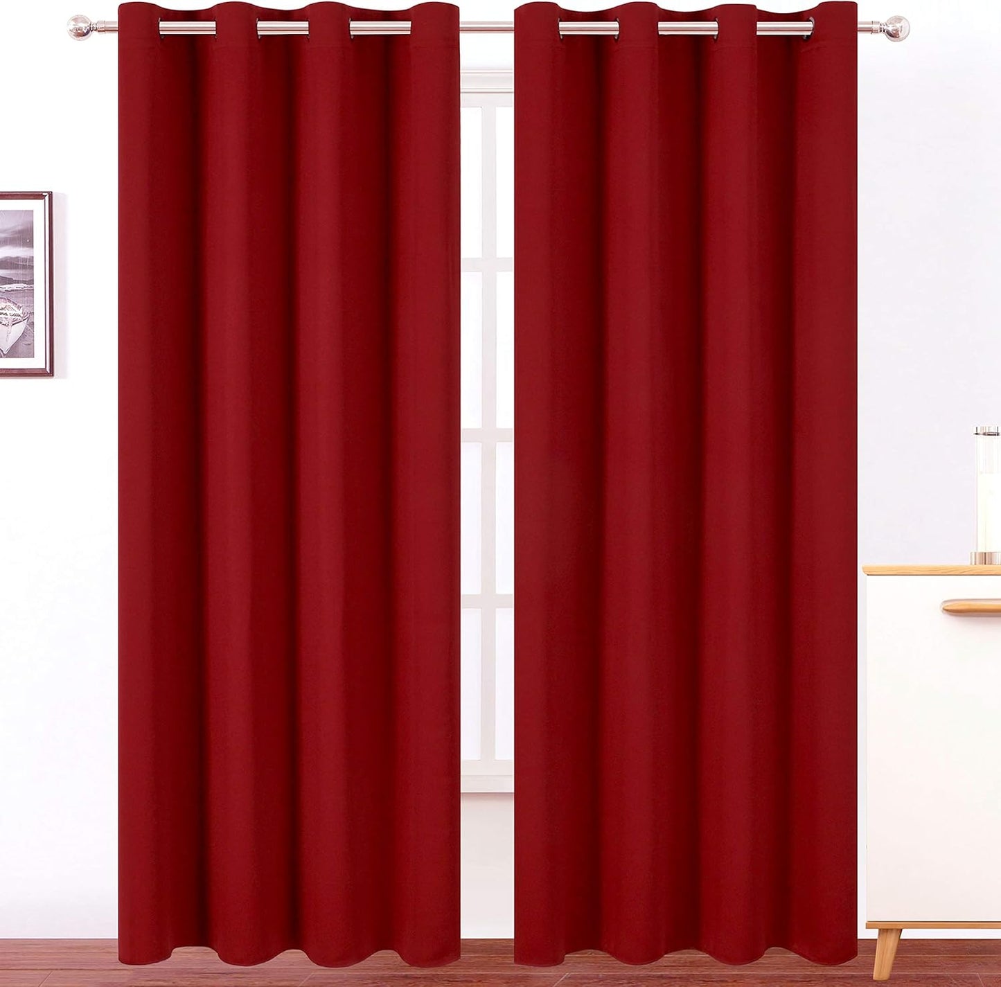 LEMOMO Blackout Curtains 52x84" Black, 2 Panels
