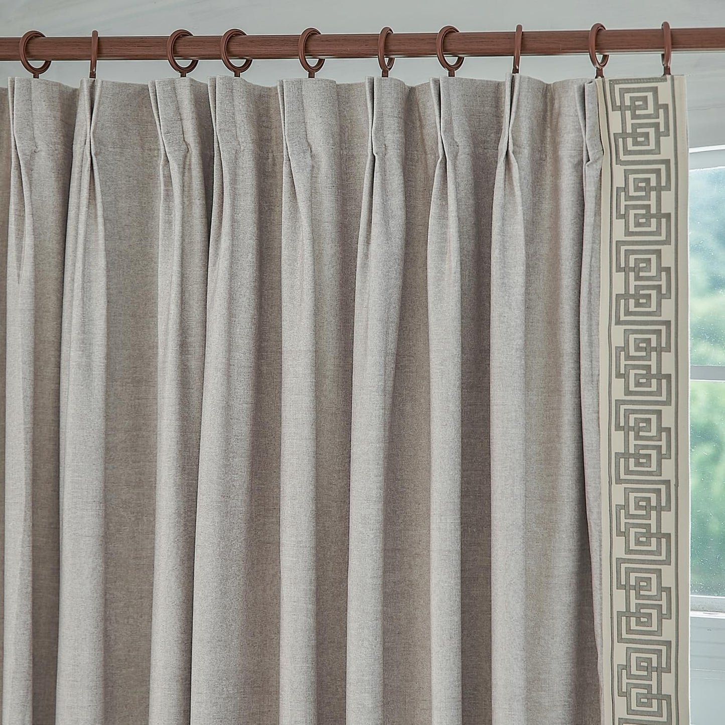 Beige Pinch Pleat Curtains 50x84
