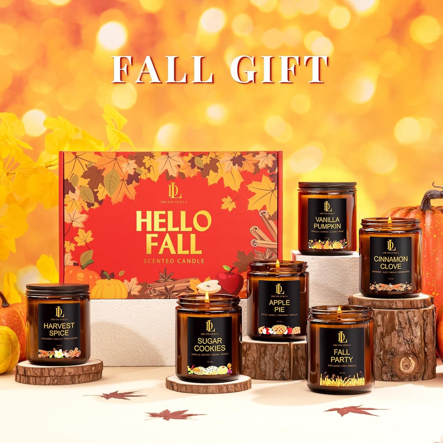 4-Pack Fall Scented Soy Candles
