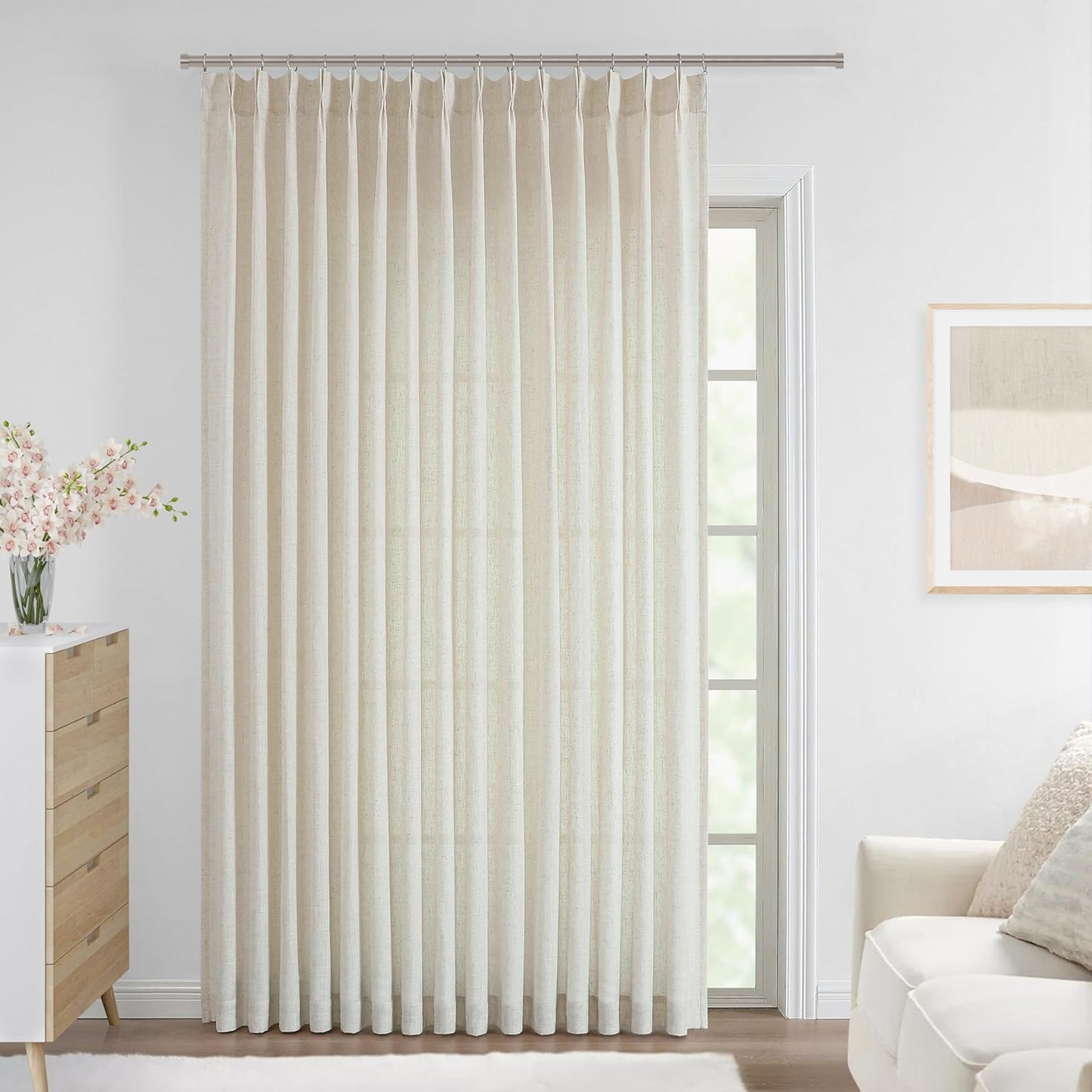 Pinch Pleat Sheer Curtains 42x95, 2 Panels