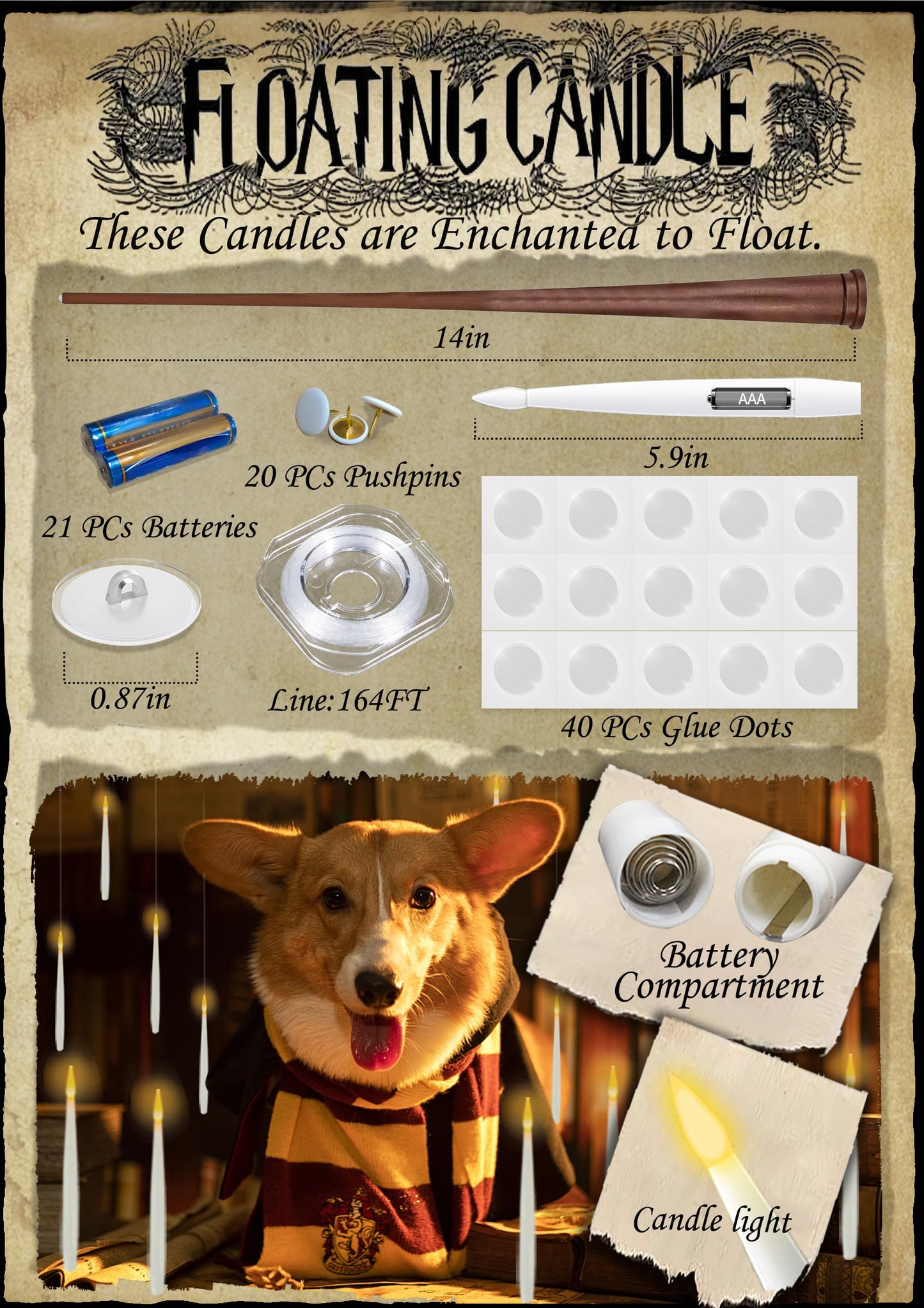 Halloween Decorations, 20 PCs Floating Candles