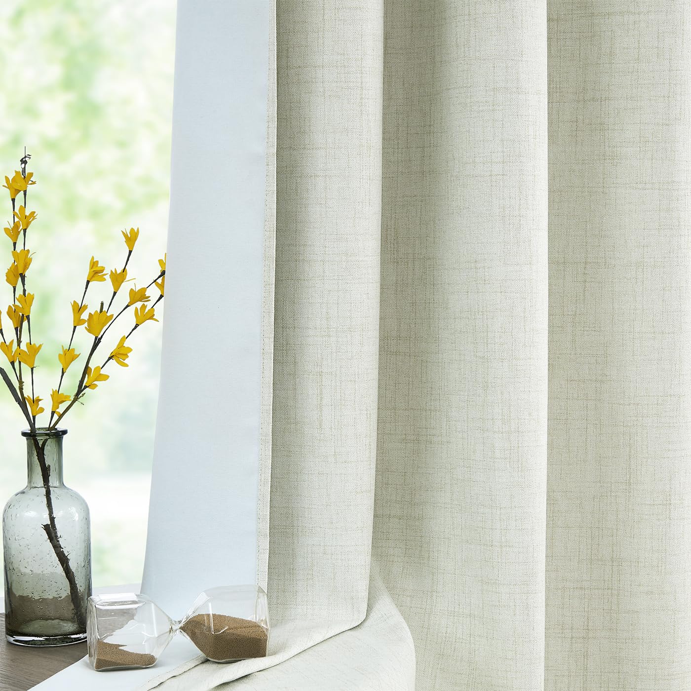 Urban Lotus Blackout Curtains 52x84" Beige, 2 Panels