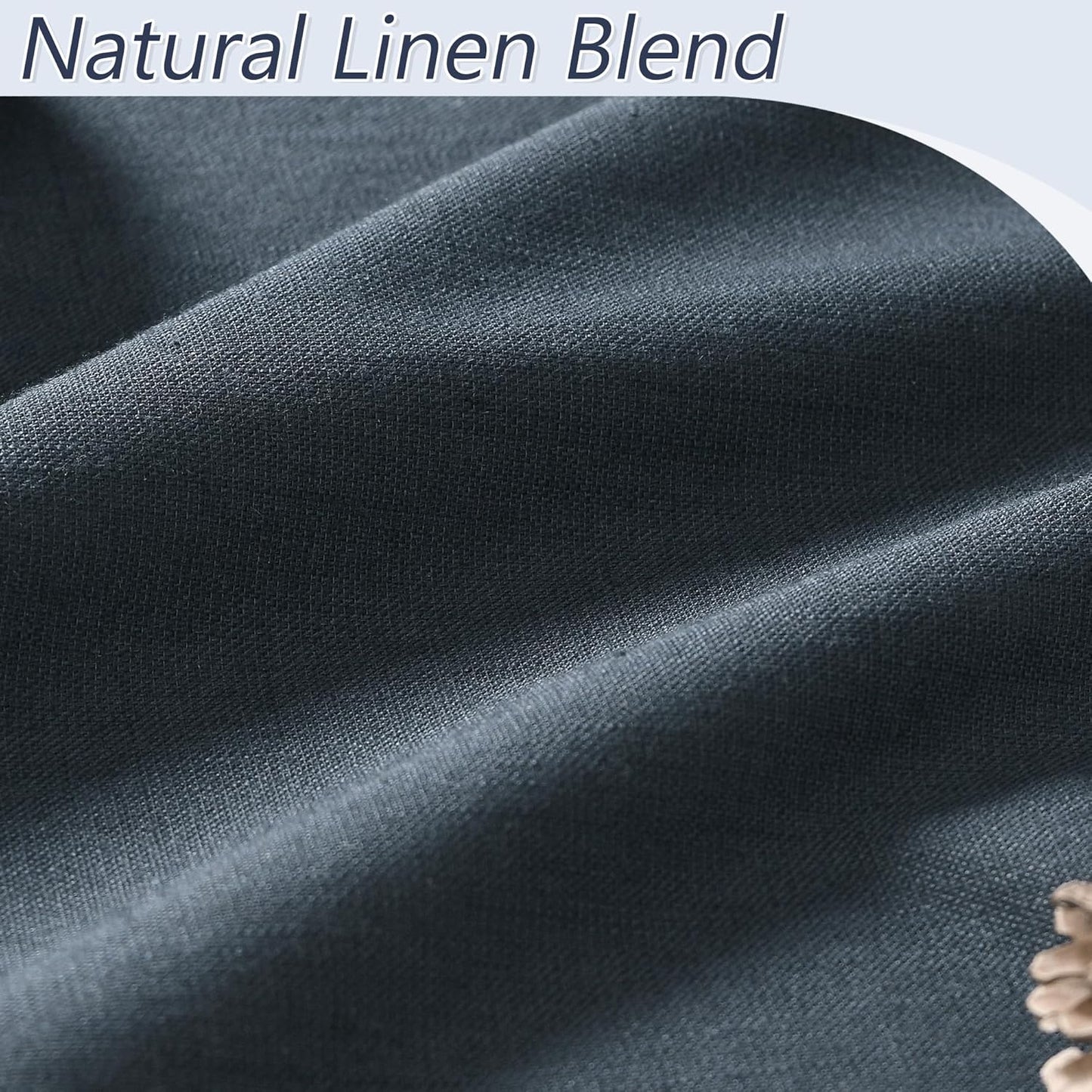 Cream Linen Blackout Curtains – 2 Panels