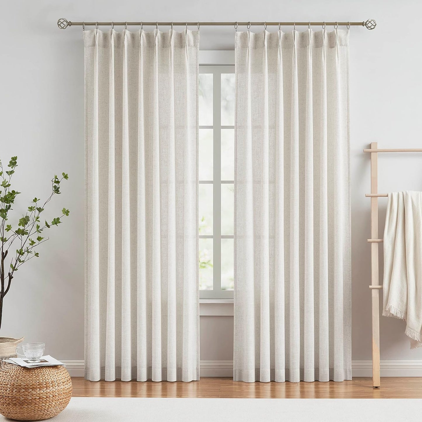 Pinch Pleat Sheer Curtains 42x95, 2 Panels