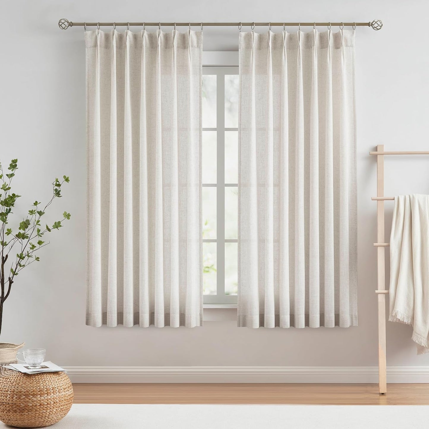 Pinch Pleat Sheer Curtains 42x95, 2 Panels