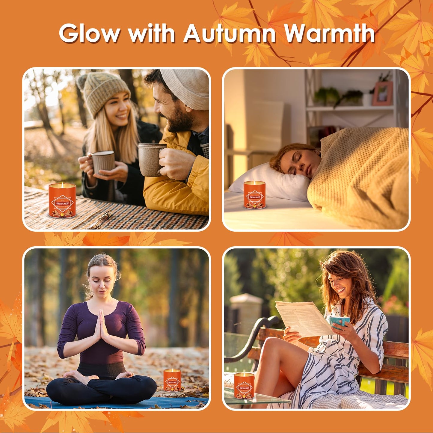 Fall Candles – 36oz (4×9oz) Soy Candles