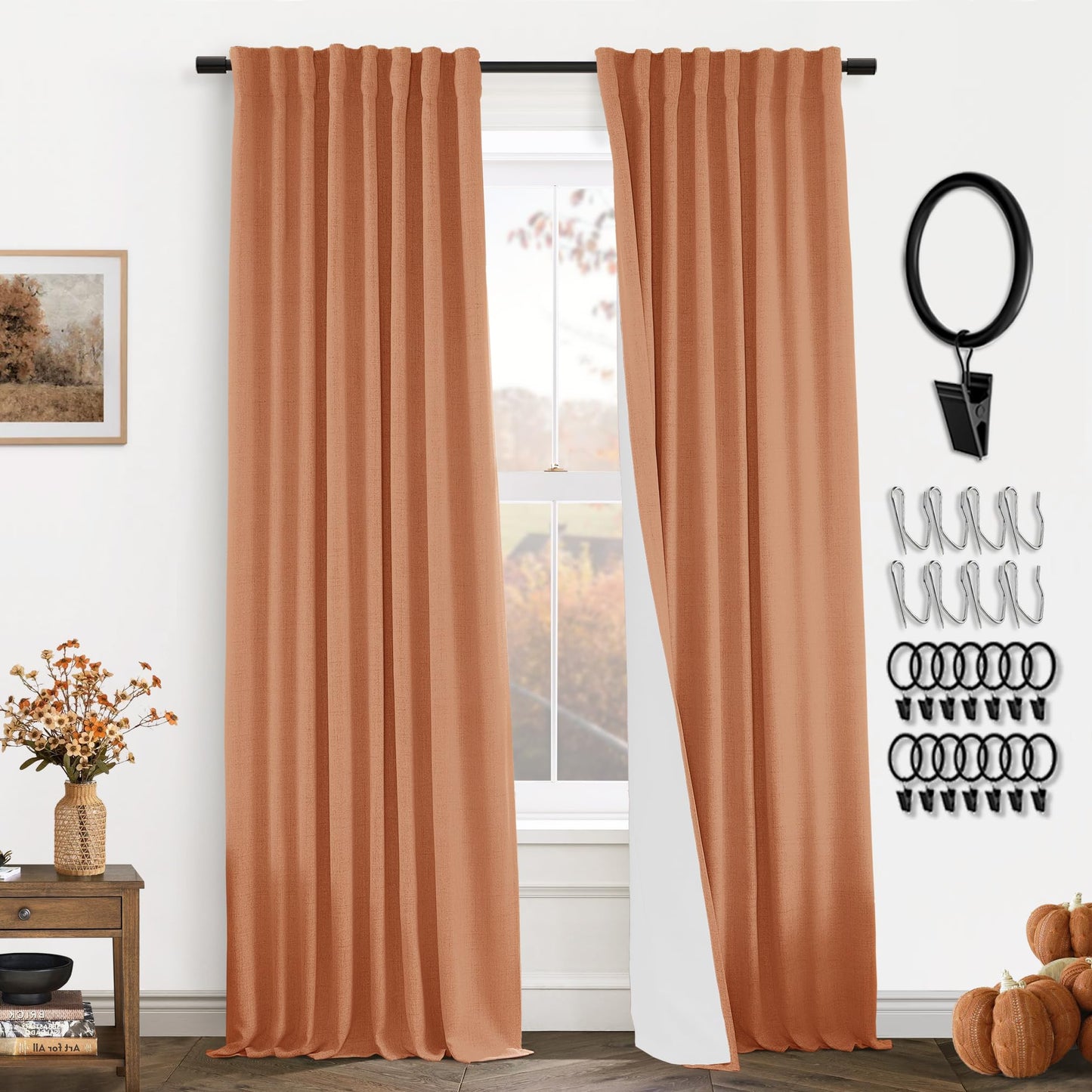Boho Blackout Curtains Cream 70x90, 2 Panels