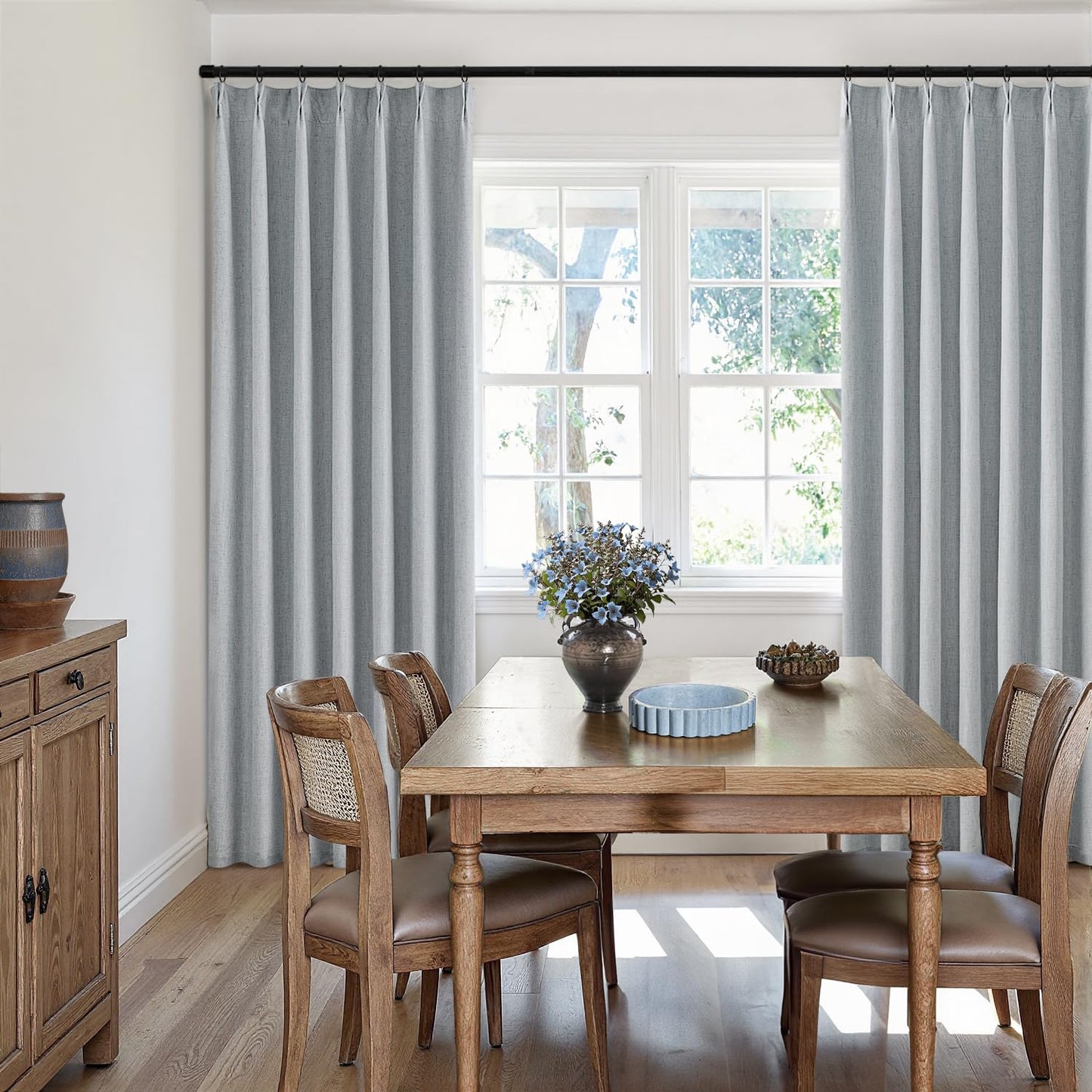 MIULEE Blackout Linen Curtains 96" 2 Panels