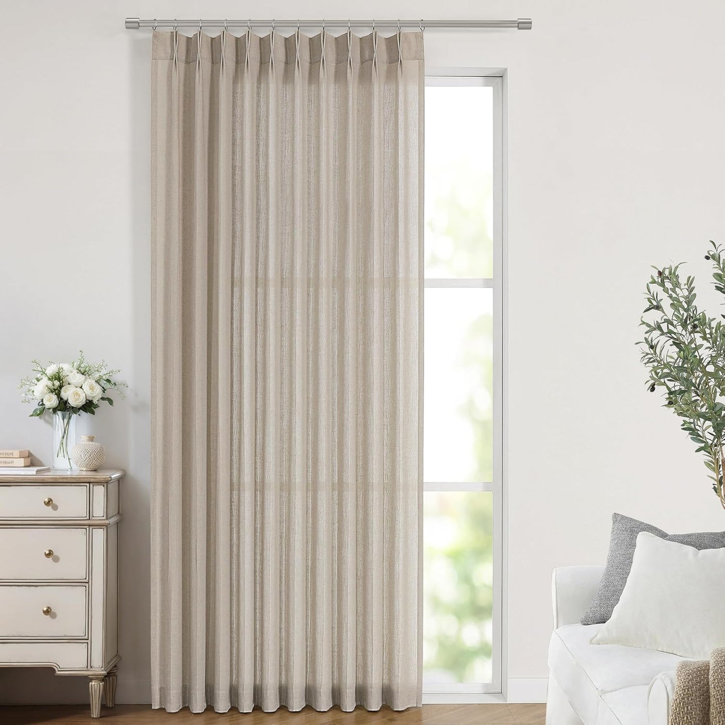 Pinch Pleat Sheer Curtains 42x95, 2 Panels