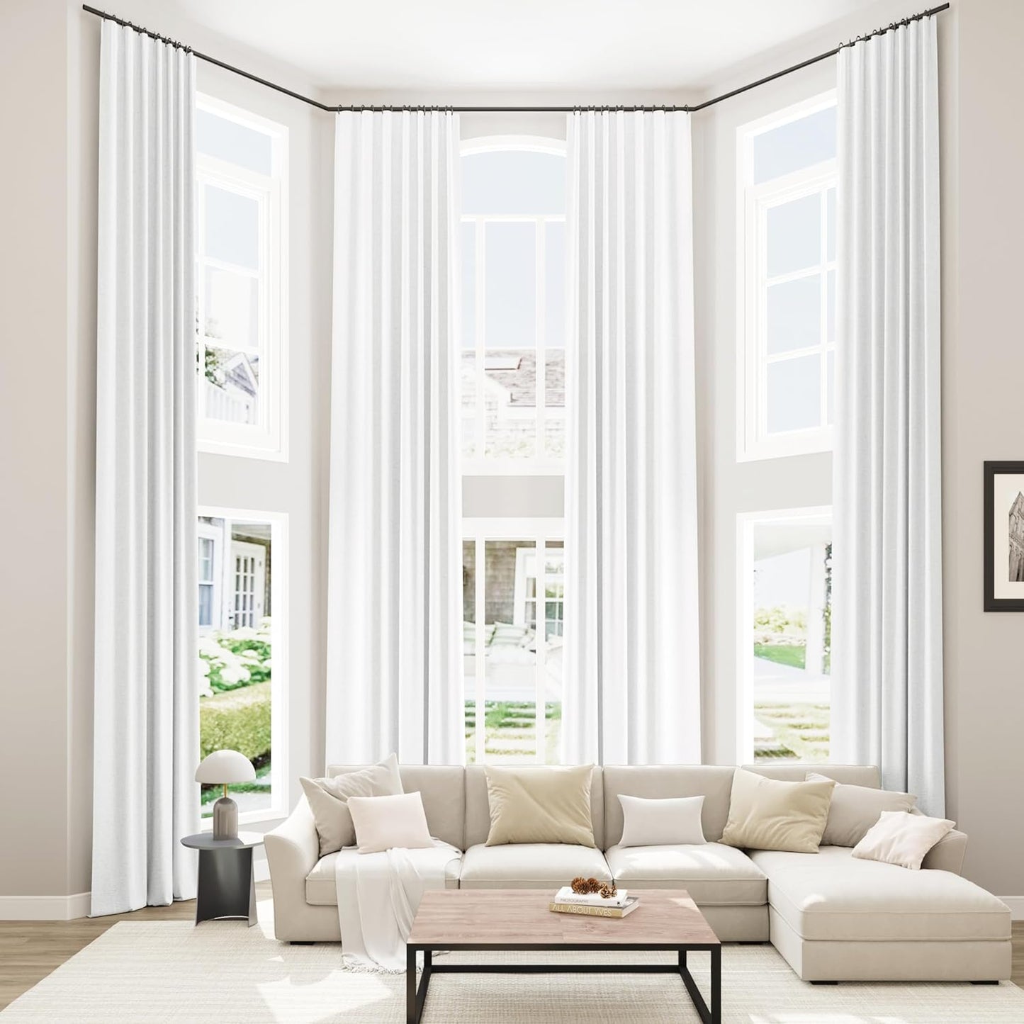 Cream Linen Blackout Curtains – 2 Panels