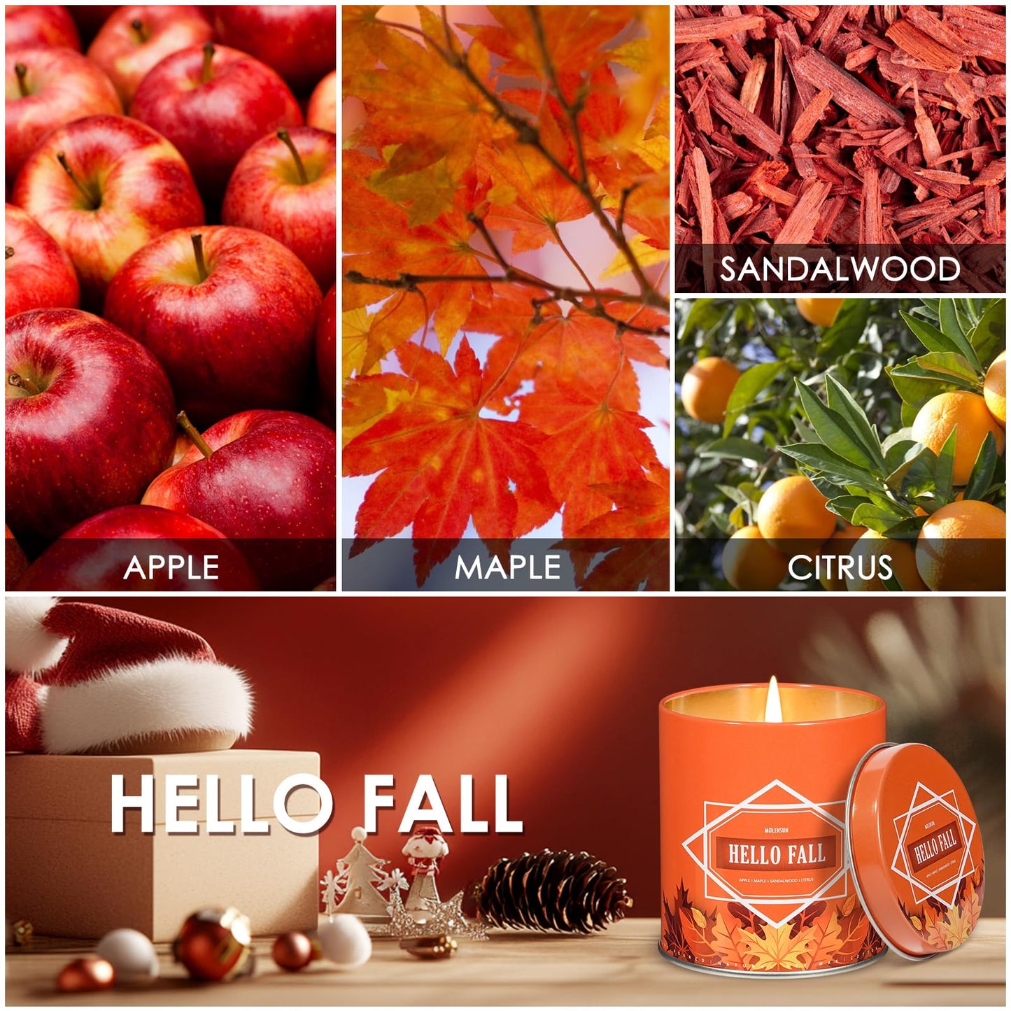 Fall Candles – 36oz (4×9oz) Soy Candles