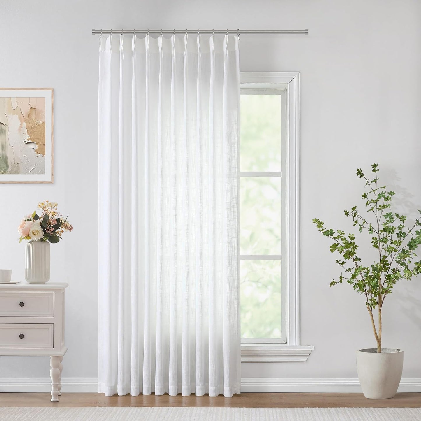 Pinch Pleat Sheer Curtains 42x95, 2 Panels