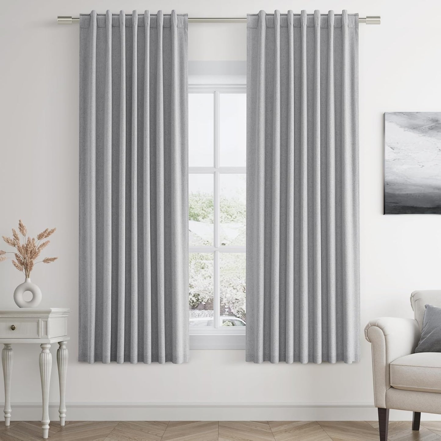 Cream Linen Blackout Curtains – 2 Panels