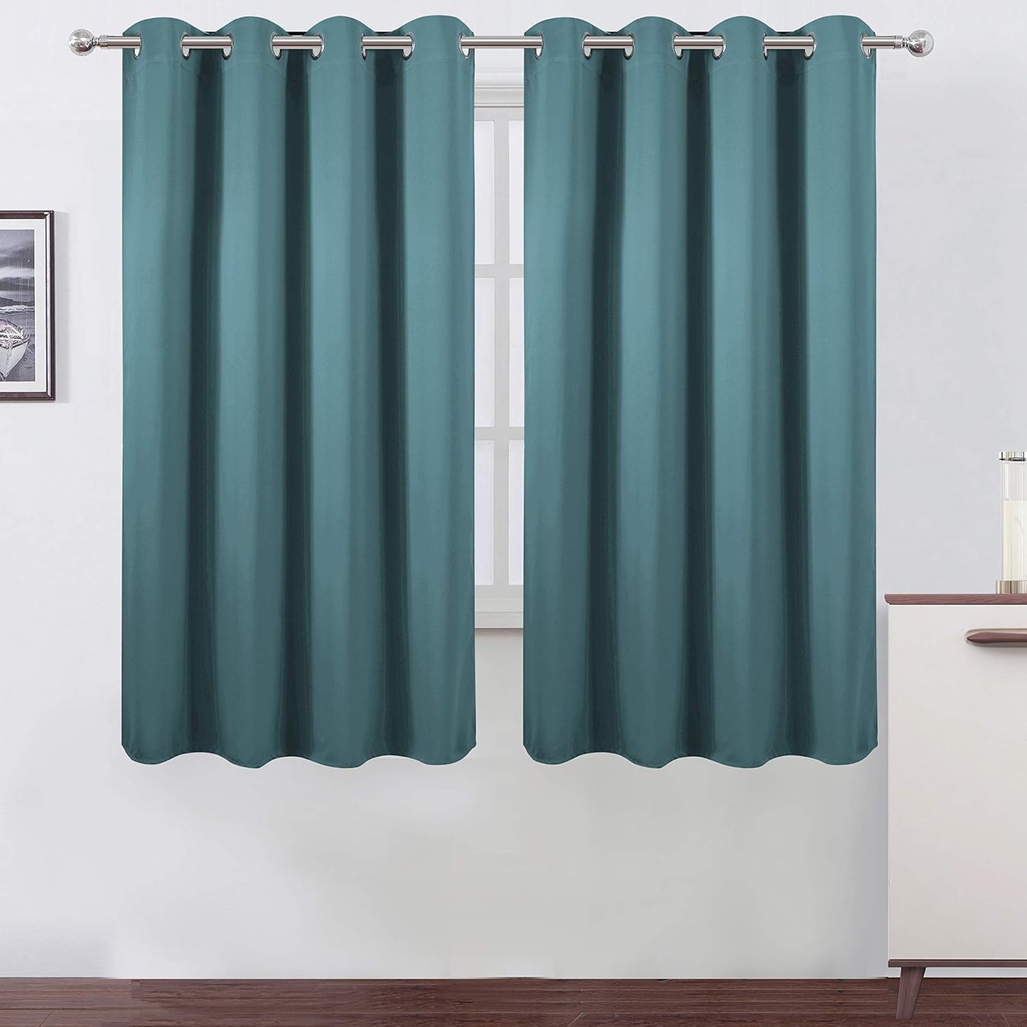 LEMOMO Blackout Curtains 52x84" Black, 2 Panels