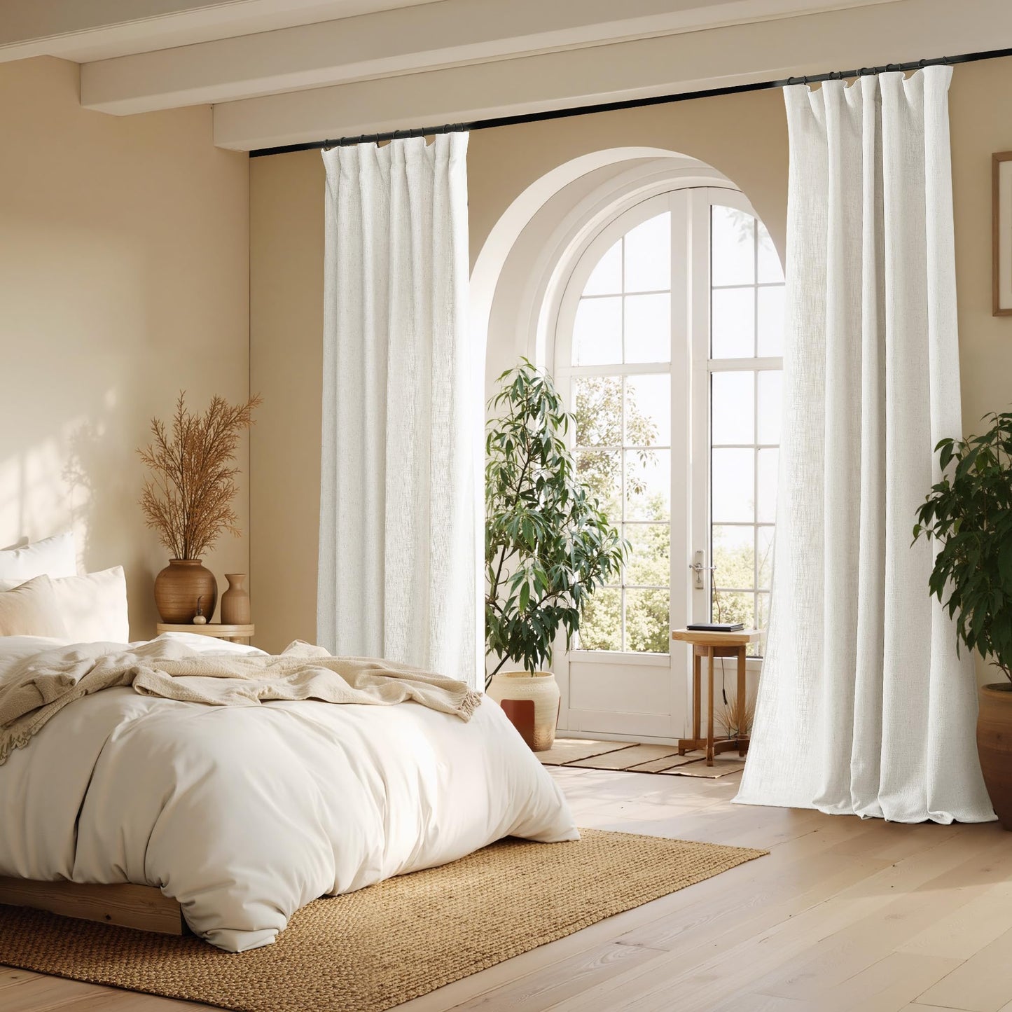 NICETOWN Linen Curtains 52x108" 2 Panels