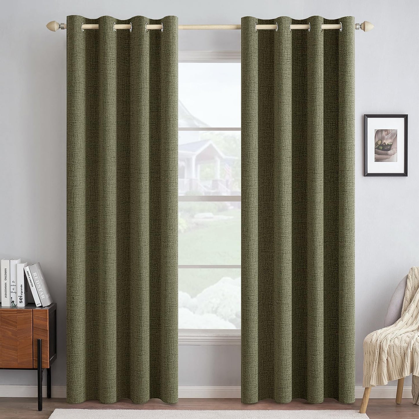 MIULEE Blackout Curtains 52x84" Beige, 2 Panels