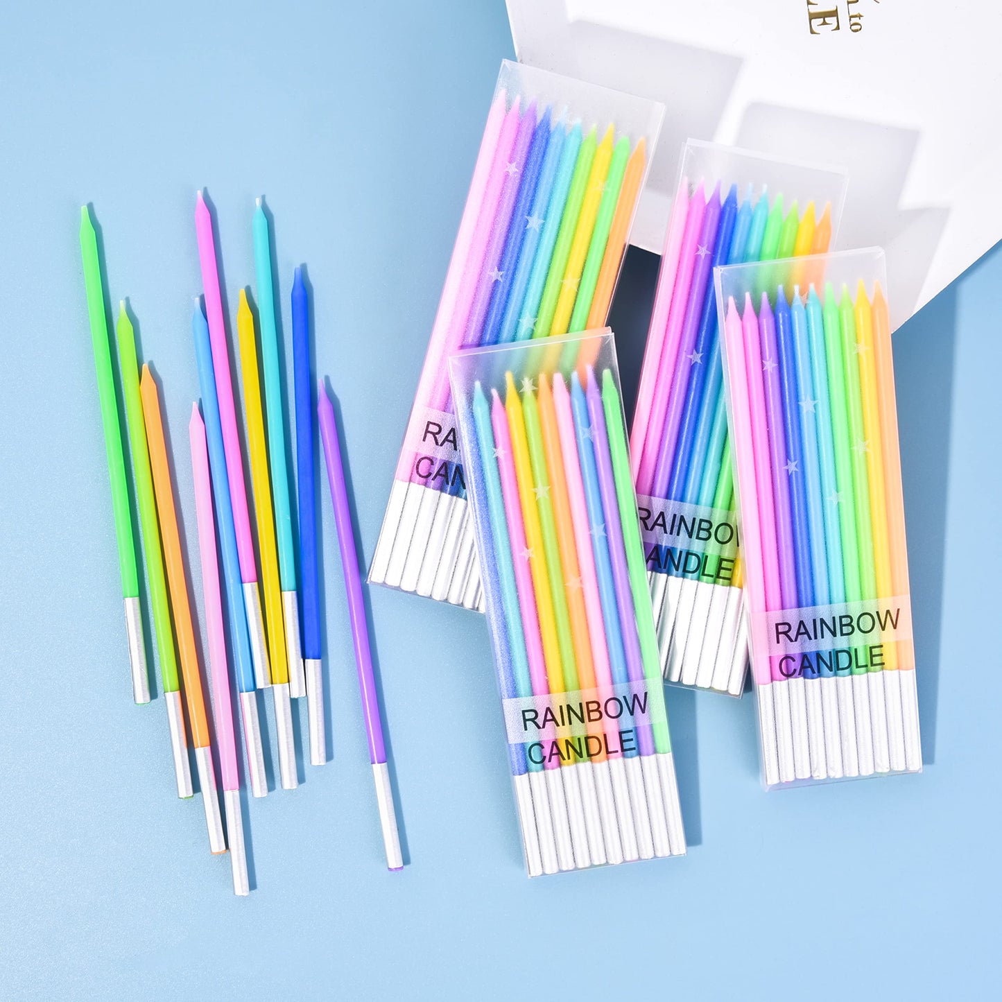 PHD CAKE Gold Long Thin Metallic Birthday Candles
