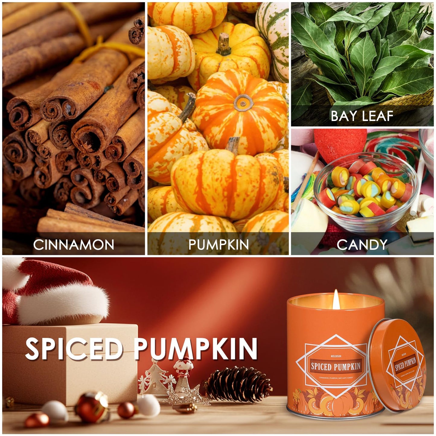 Fall Candles – 36oz (4×9oz) Soy Candles
