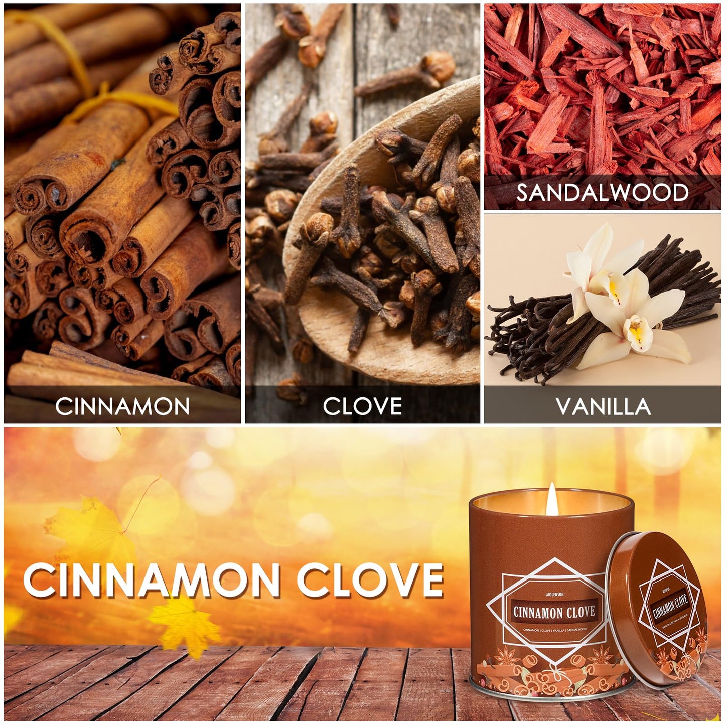 Fall Candles – 36oz (4×9oz) Soy Candles