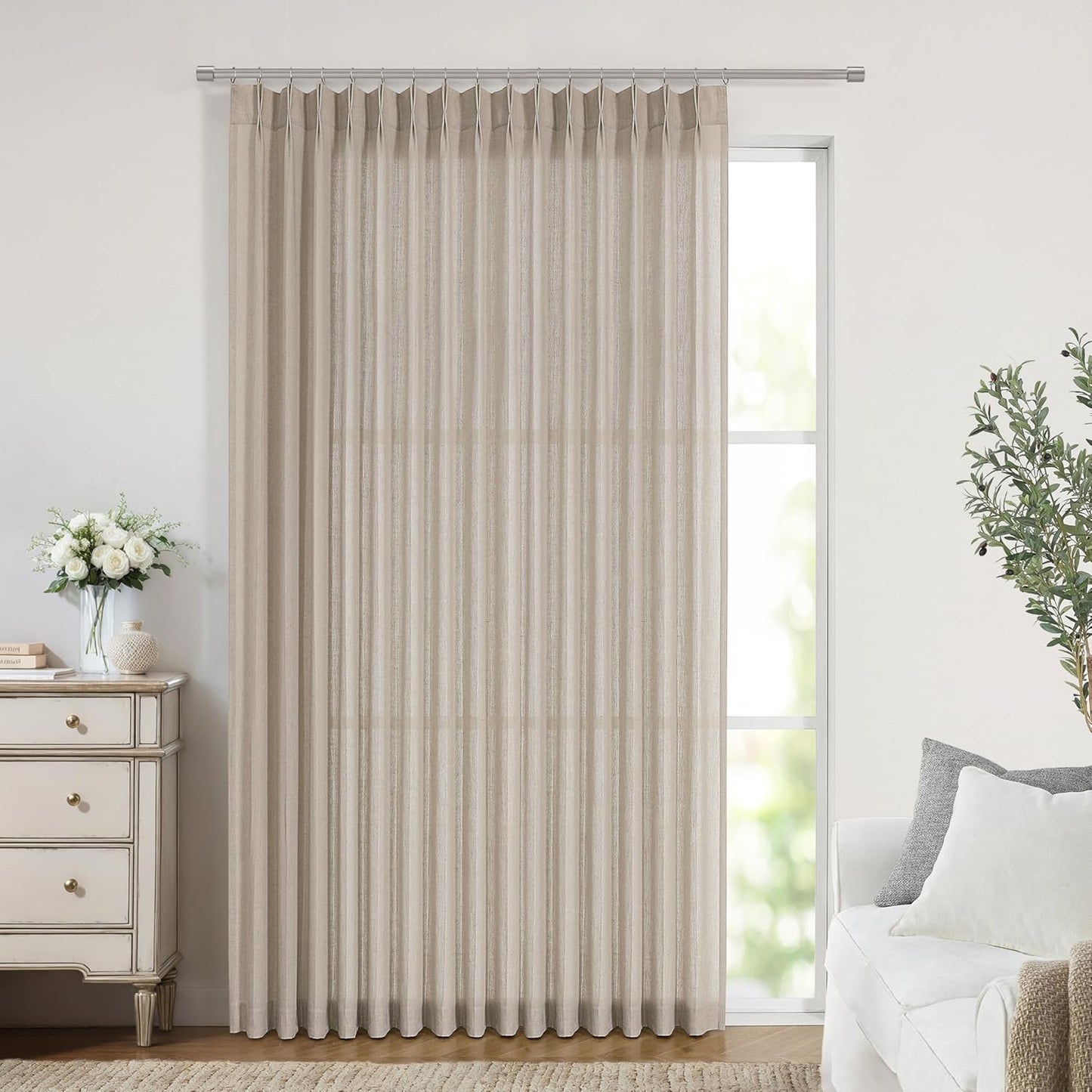 Pinch Pleat Sheer Curtains 42x95, 2 Panels