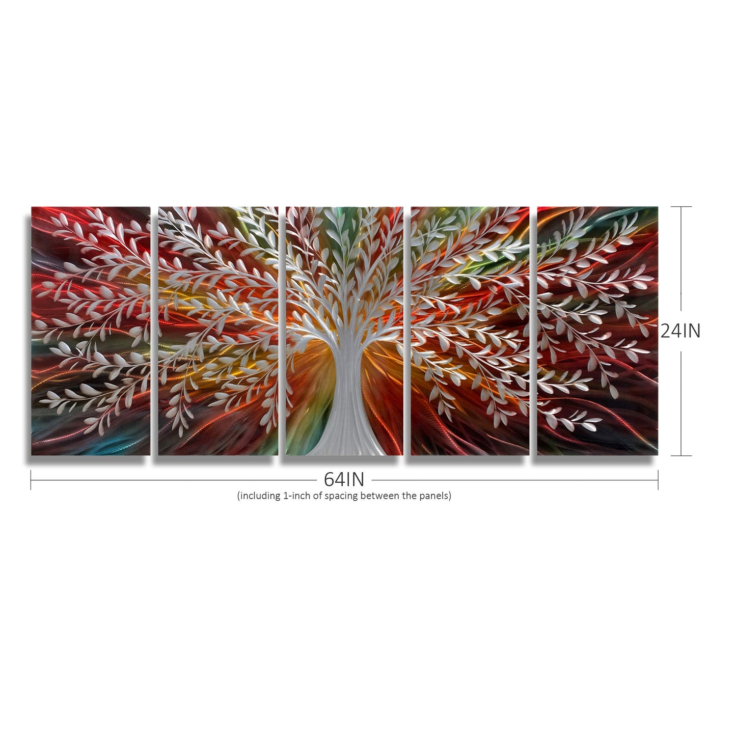 BATRENDY ARTS Silver Tree Wall Art