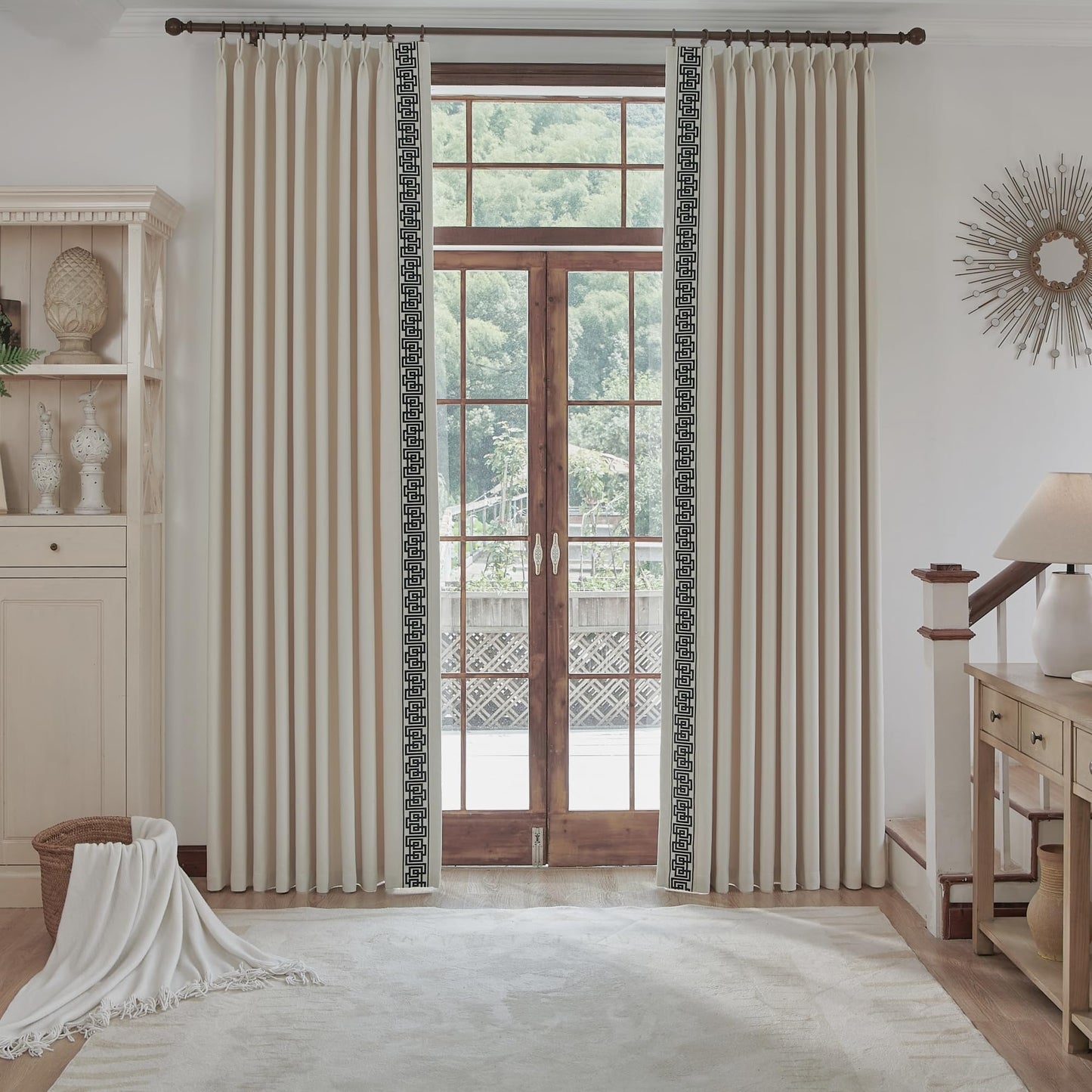 Beige Pinch Pleat Curtains 50x84