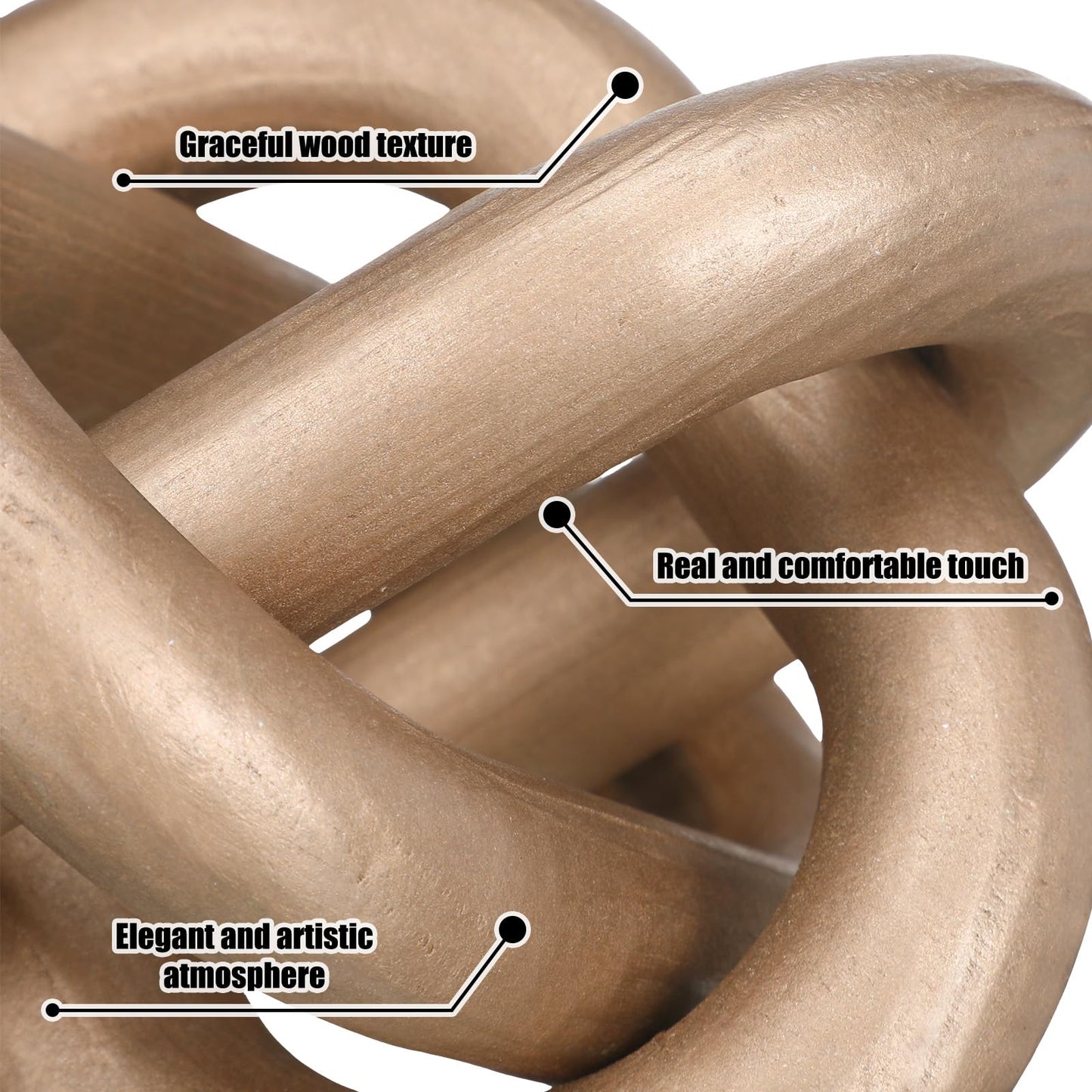 Yalikop Wood Knot Decor, White