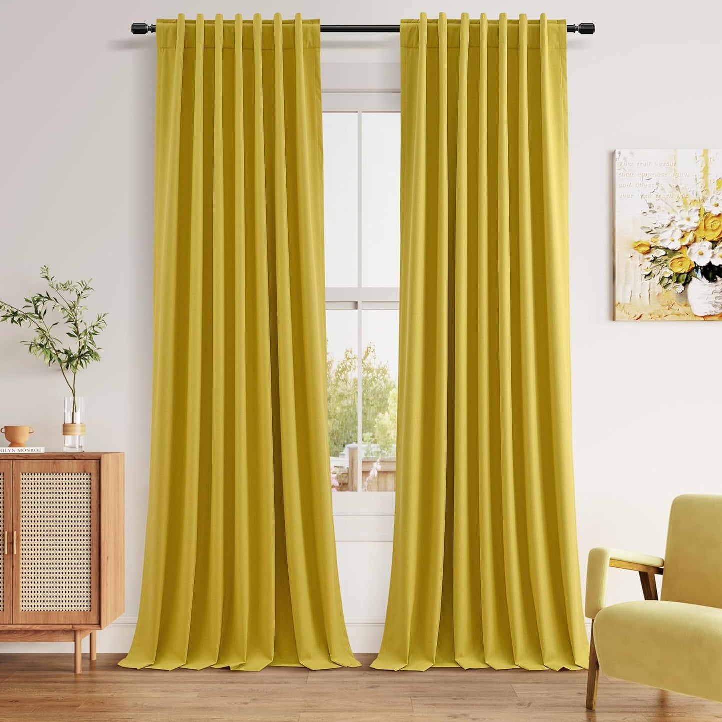 Cream Linen Blackout Curtains – 2 Panels