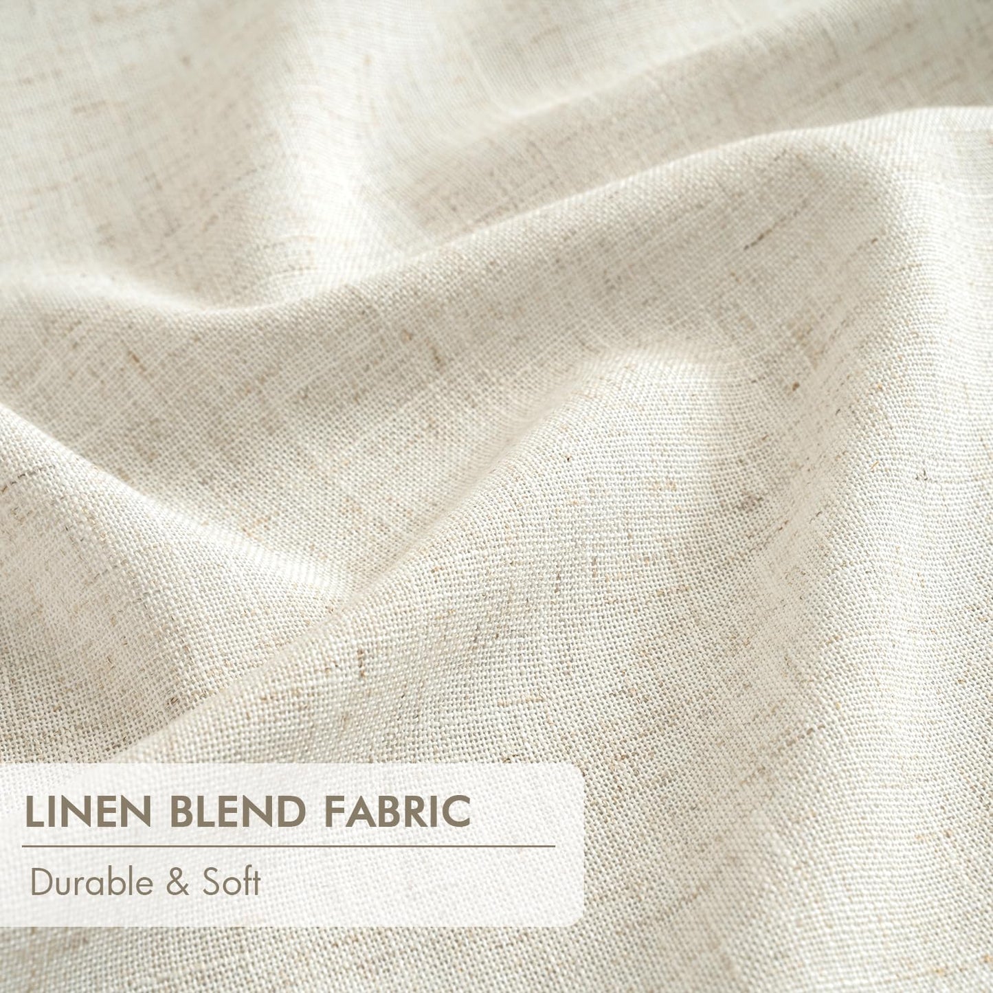 MIULEE Blackout Linen Curtains 96" 2 Panels