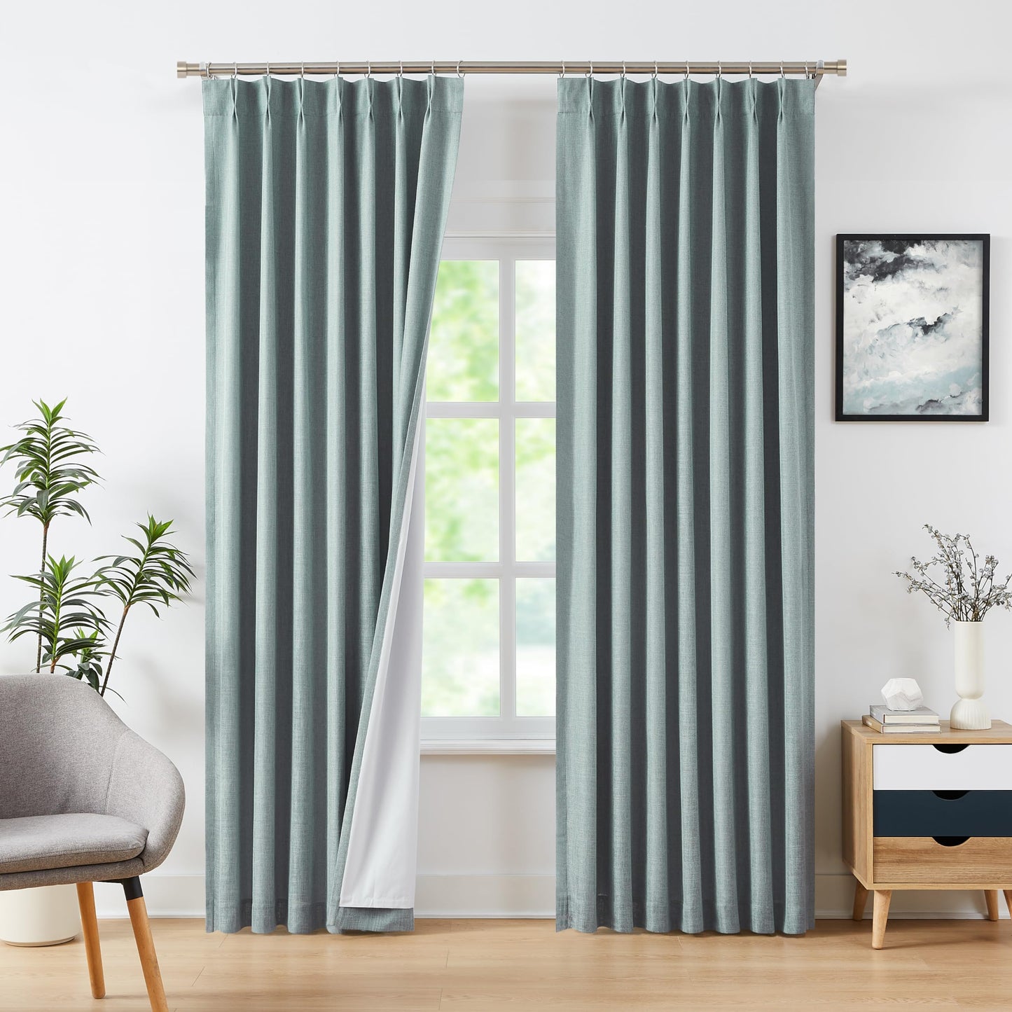 WEST LAKE Blackout Curtains 40x90" Blue, 2 Panels
