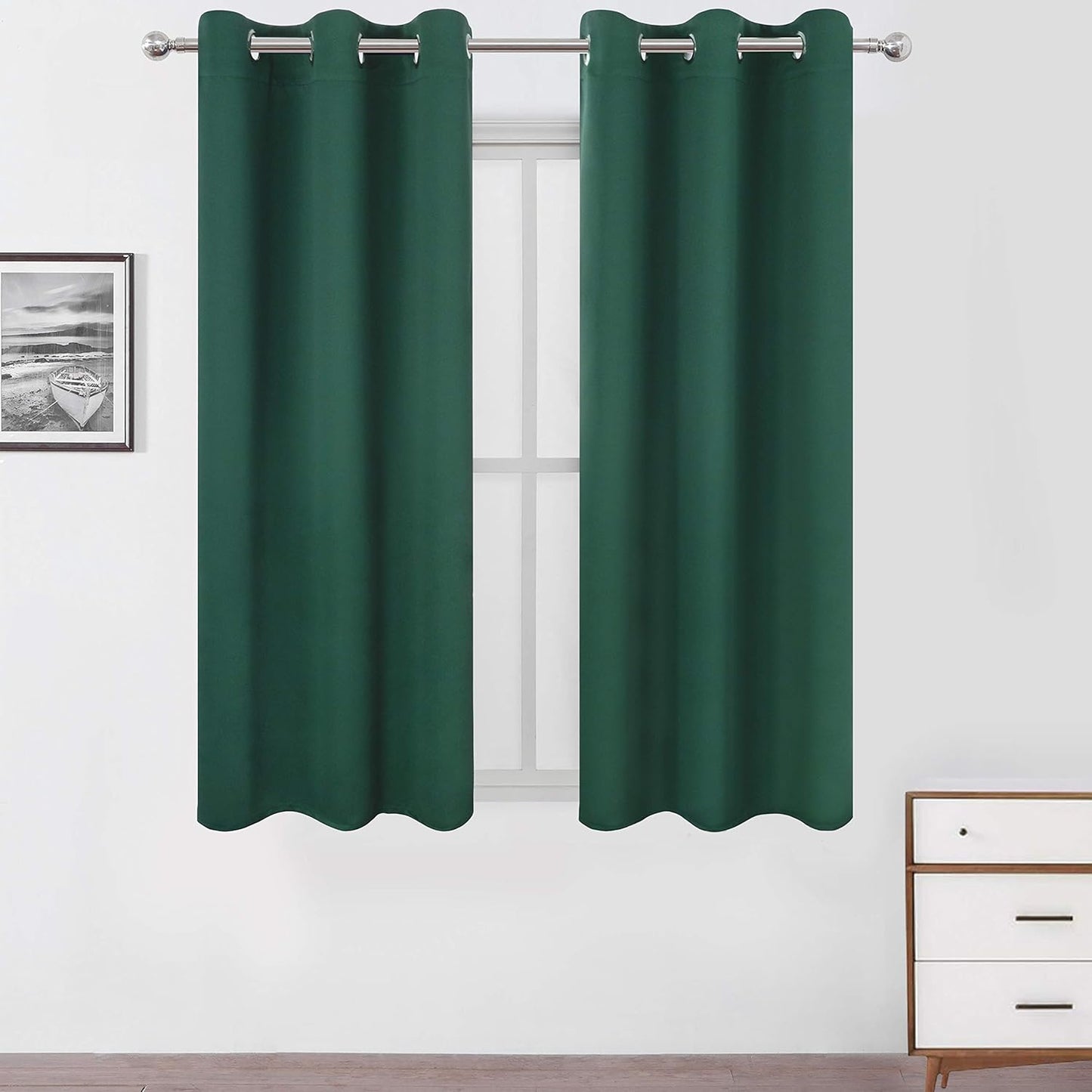 LEMOMO Blackout Curtains 52x84" Black, 2 Panels