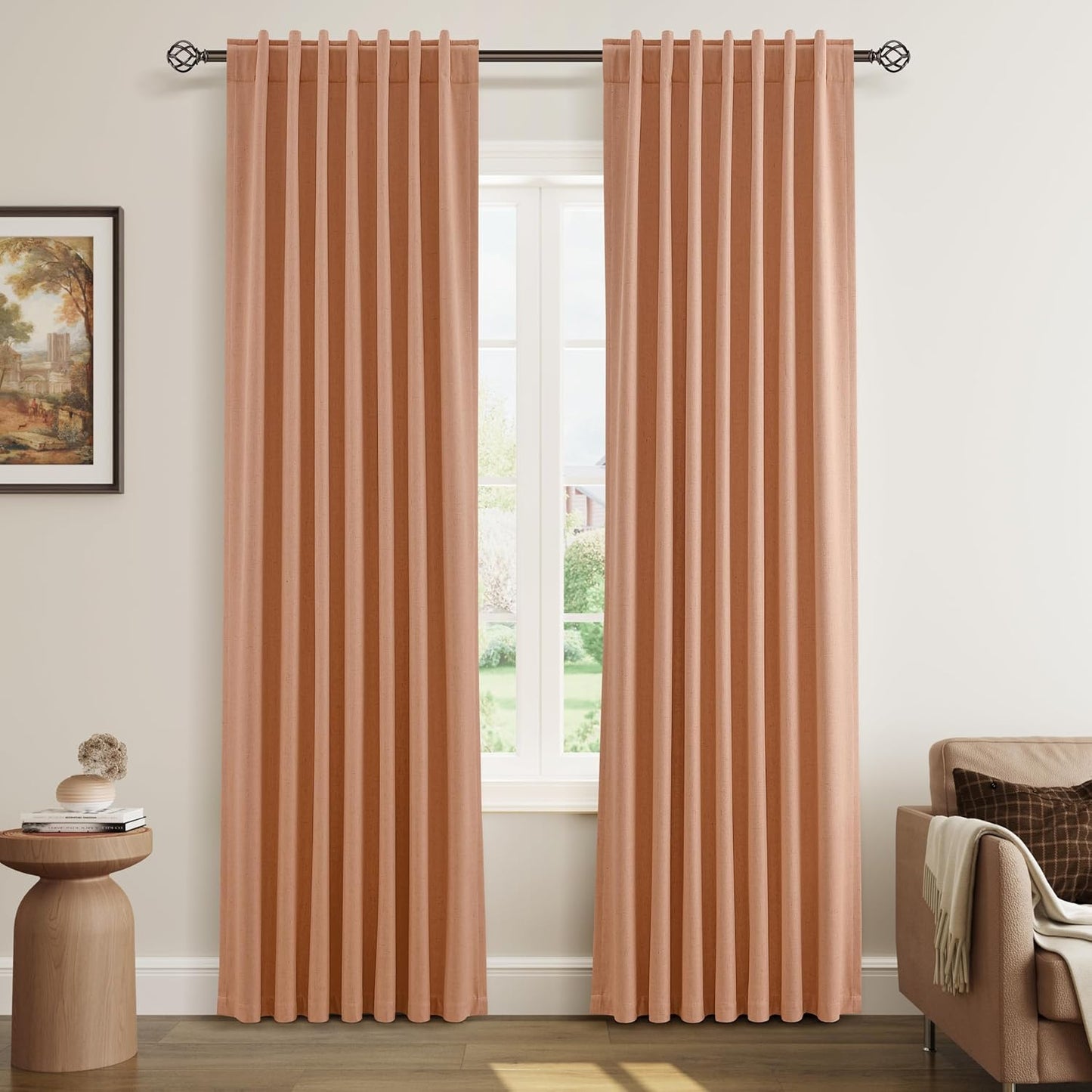 Cream Linen Blackout Curtains – 2 Panels