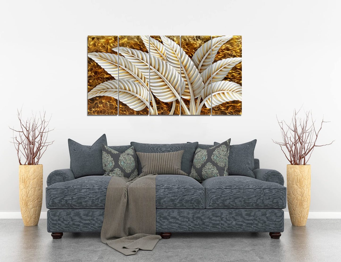 BATRENDY ARTS Silver Tree Wall Art