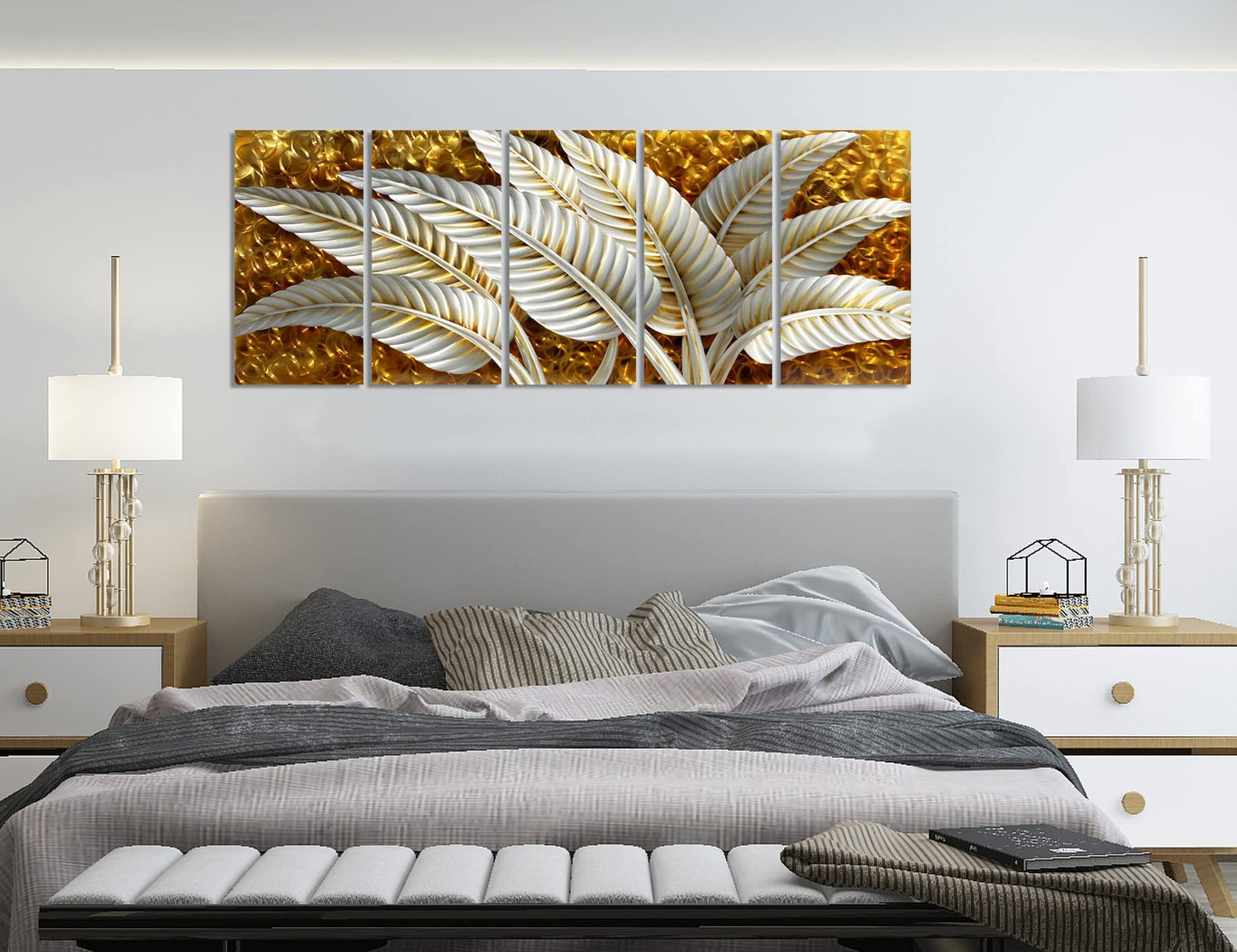 BATRENDY ARTS Silver Tree Wall Art