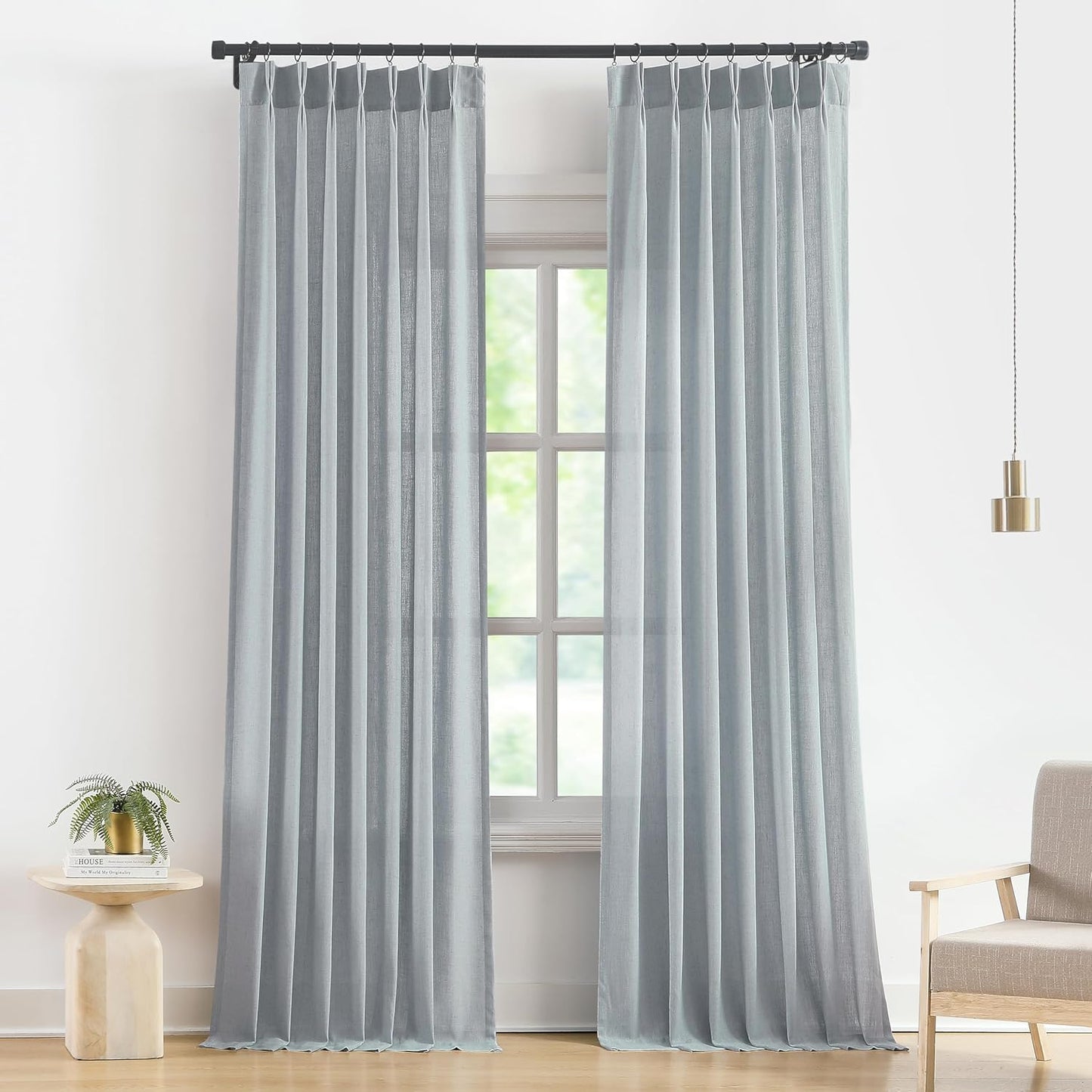 Pinch Pleat Sheer Curtains 42x95, 2 Panels