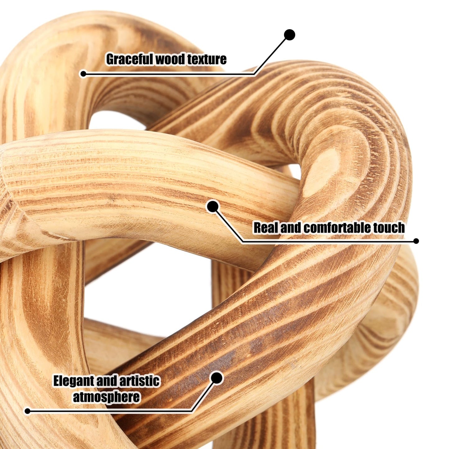 Yalikop Wood Knot Decor, White