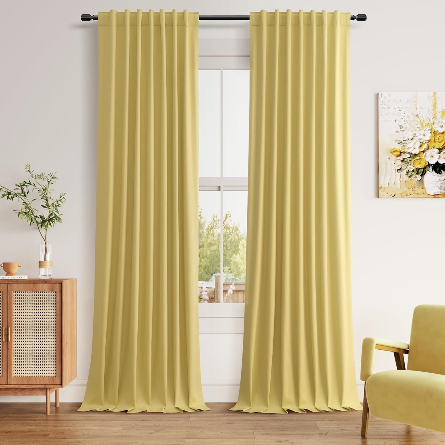 Cream Linen Blackout Curtains – 2 Panels