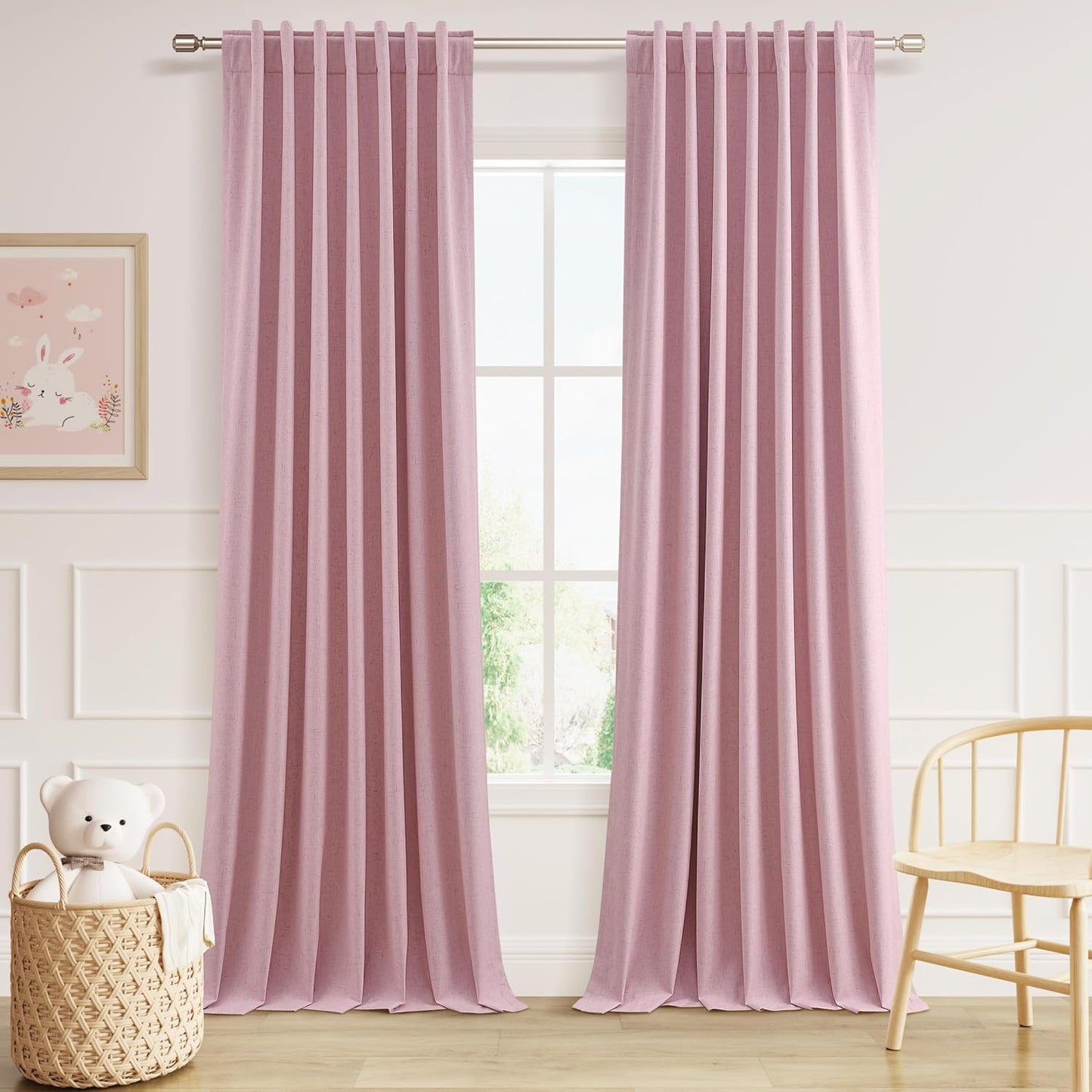 Cream Linen Blackout Curtains – 2 Panels